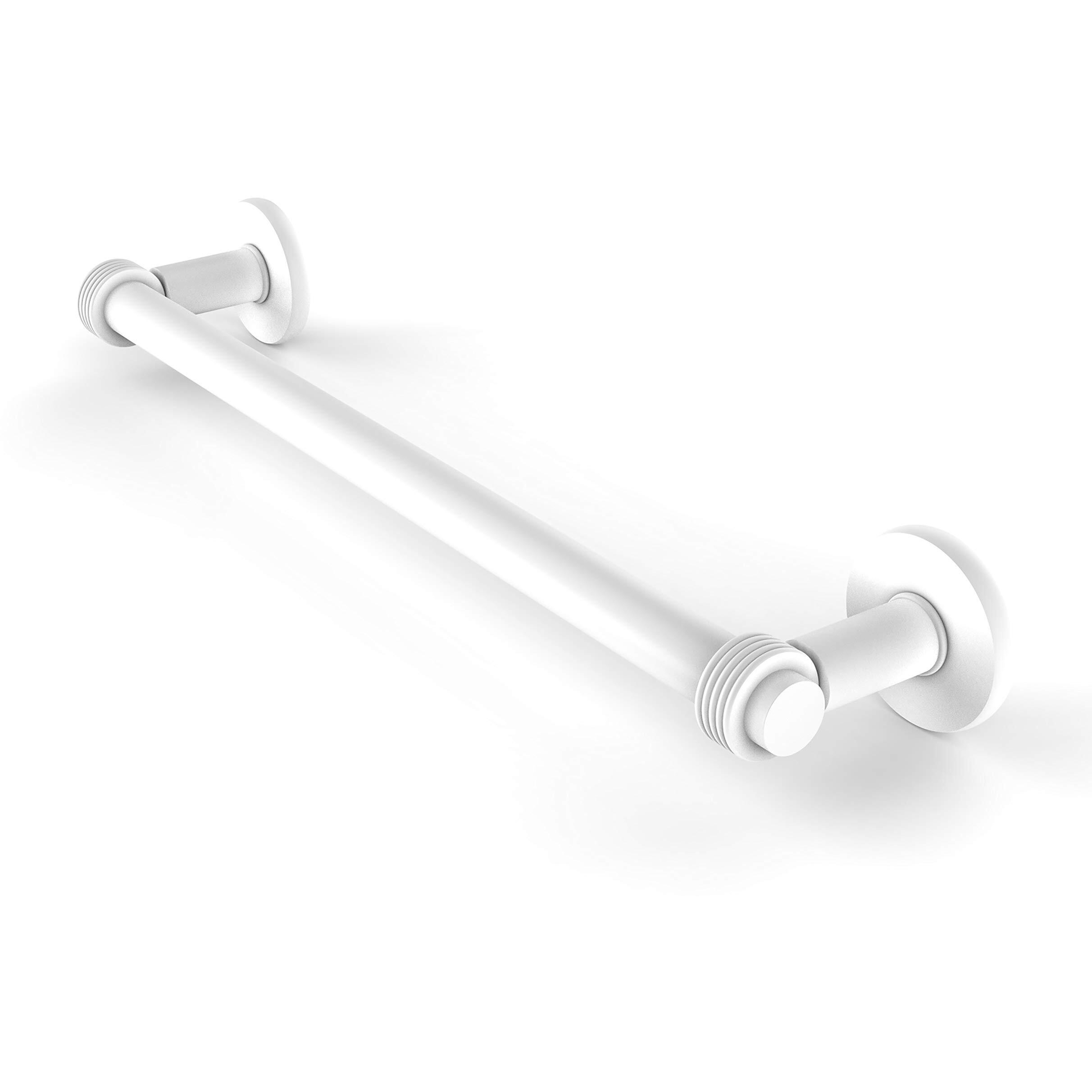 Allied Brass 2051G/30 Continental Collection 30 Inch Groovy Detail Towel Bar, Matte White