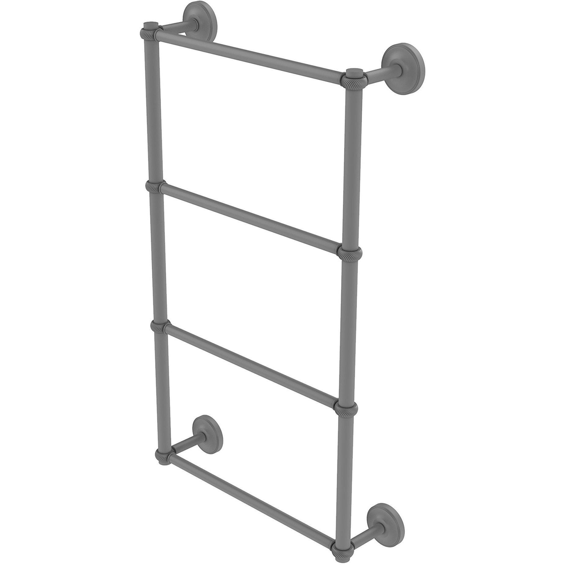 Allied Brass PR-28T-36 Prestige Regal Collection 4 Tier 36 Inch Ladder Twisted Detail Towel Bar, Matte Gray