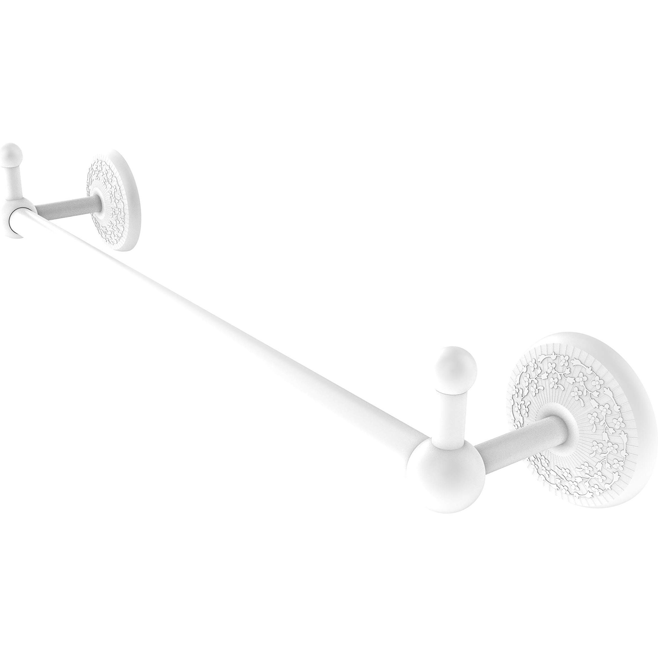 Allied Brass PMC-41-36-PEG Prestige Monte Carlo Collection 36 Inch Integrated Hooks Towel Bar, Matte White