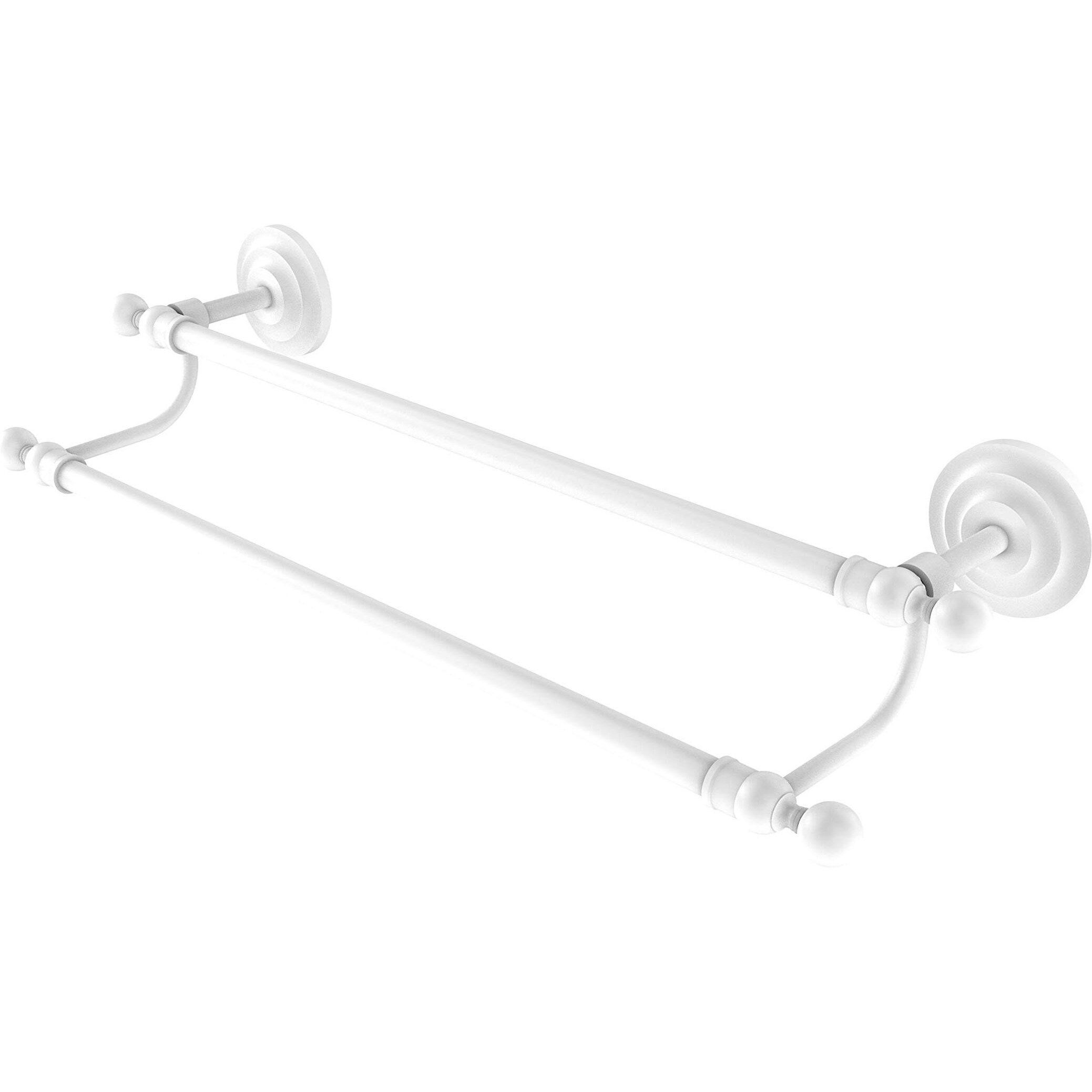 Allied Brass QN-72-18-WHM 18 in. Que First Collection Double Towel Bar, Matte White