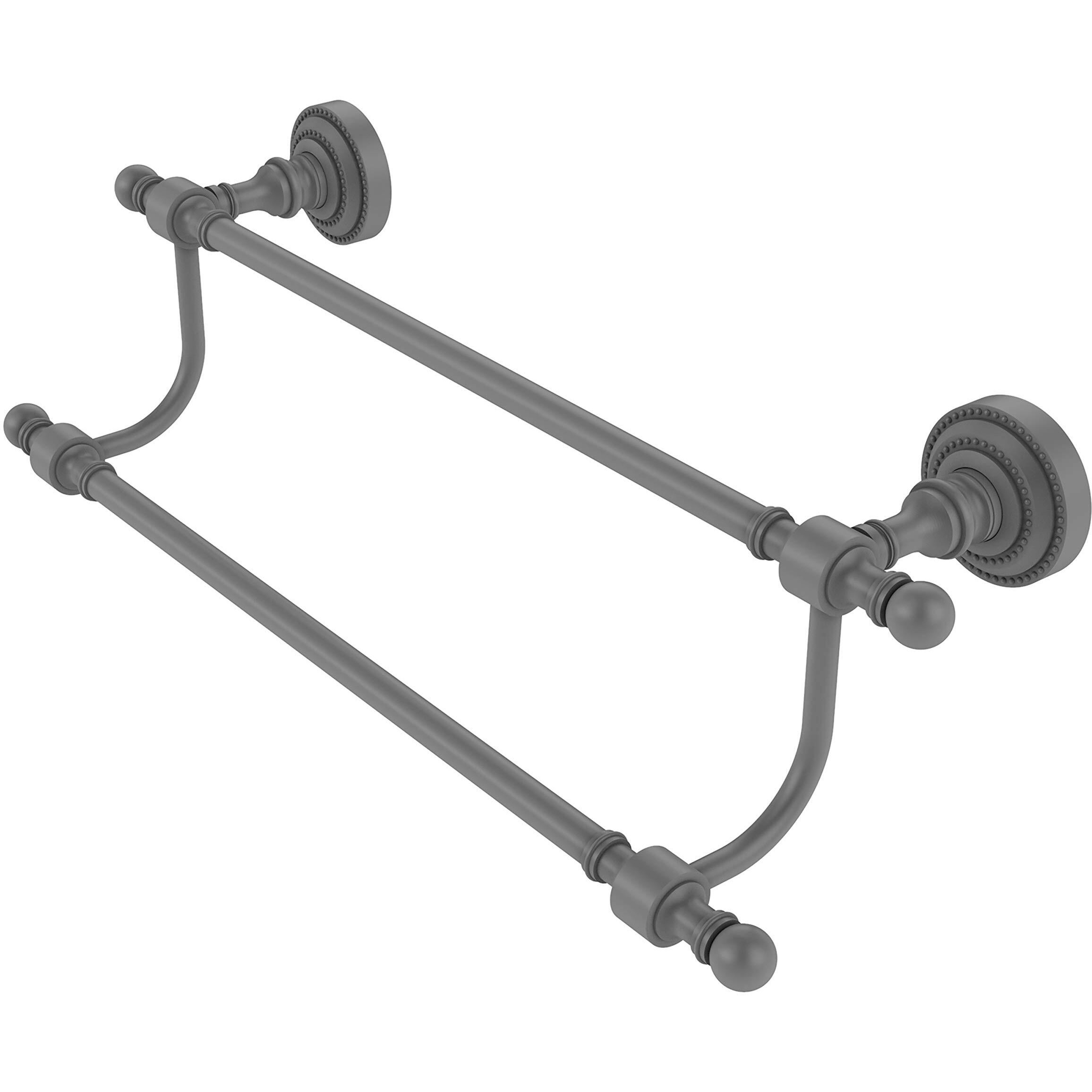 Allied Brass RD-72/36 Retro Dot Collection 36 Inch Double Towel Bar, Matte Gray