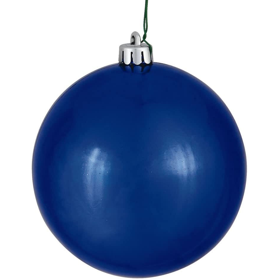 Vickerman 2.4  Colbalt Blue Shiny Ball Ornament. Includes 24 Ornaments per Pack.