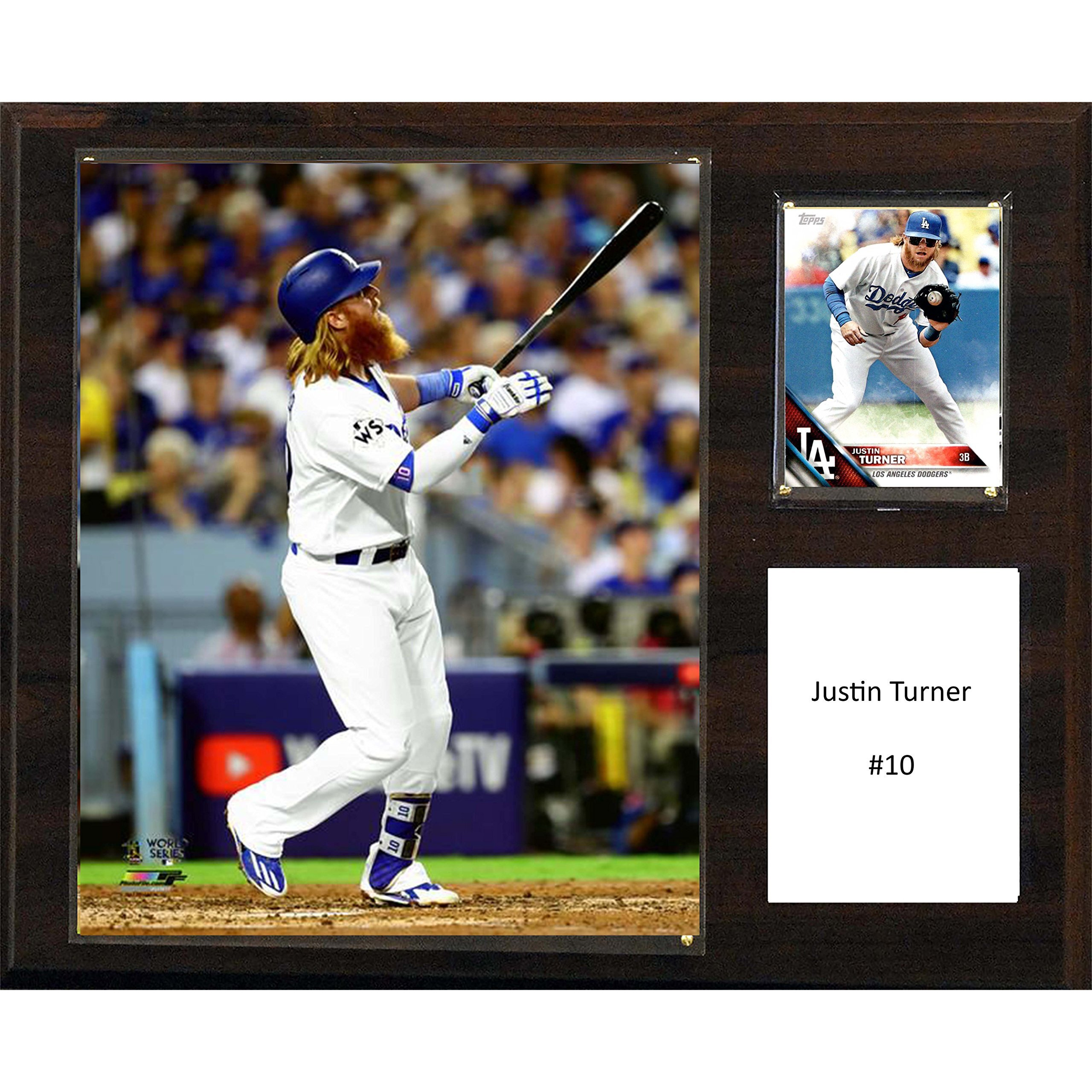 MLB Los Angeles Dodgers Mens 1215Jturnermlb 12 X15  Justin Turner Los Angeles Dodgers Player Plaque, Brown, N/A