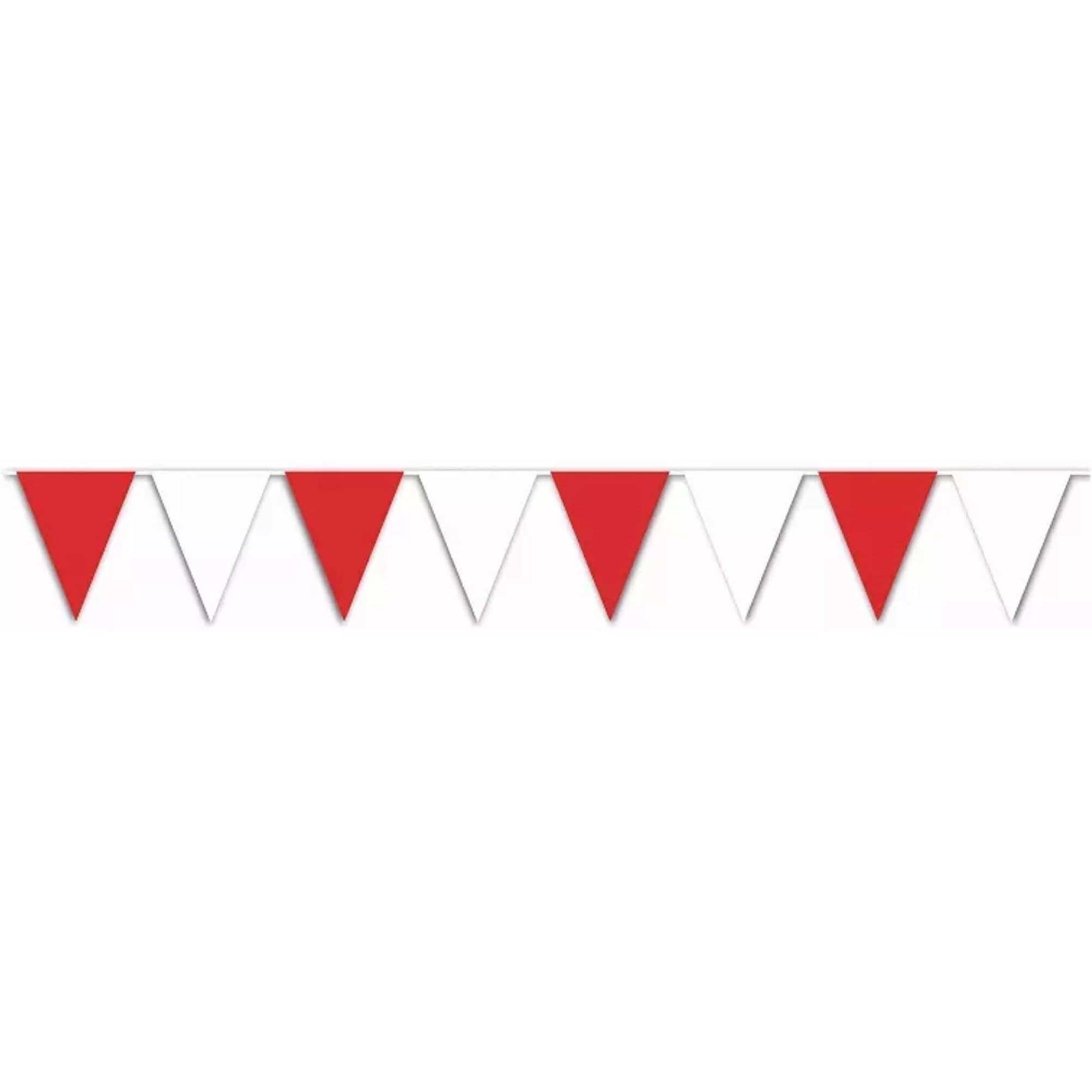 Red & White Pennant Banner (Pack of 12)