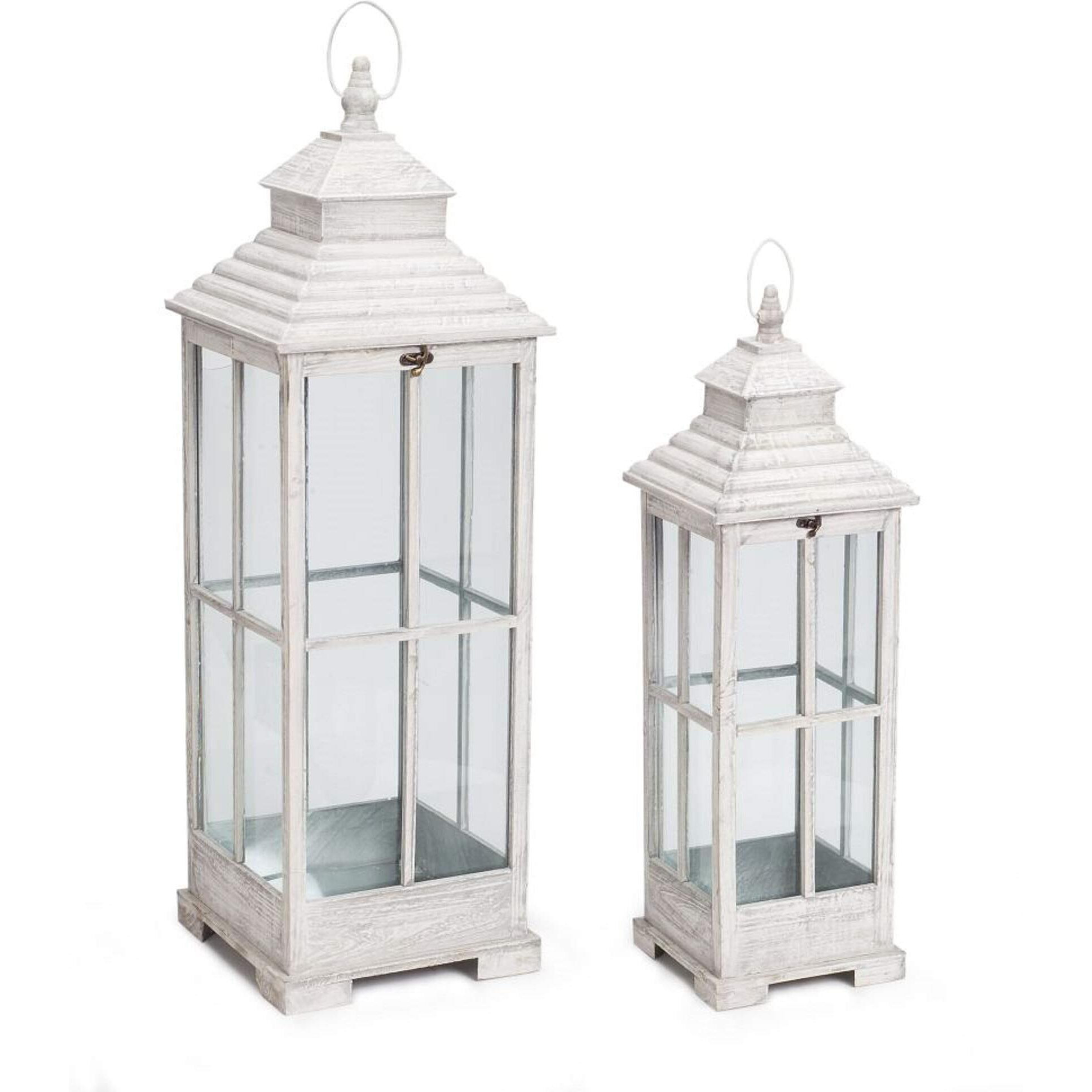 Melrose Lantern (Set of 2) 27.5  H, 38  H Wood