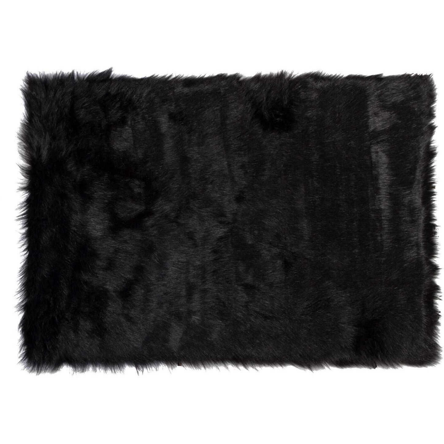 HomeRoots Decor 60-inch x 96-inch Black, Sheepskin - Rug/Throw