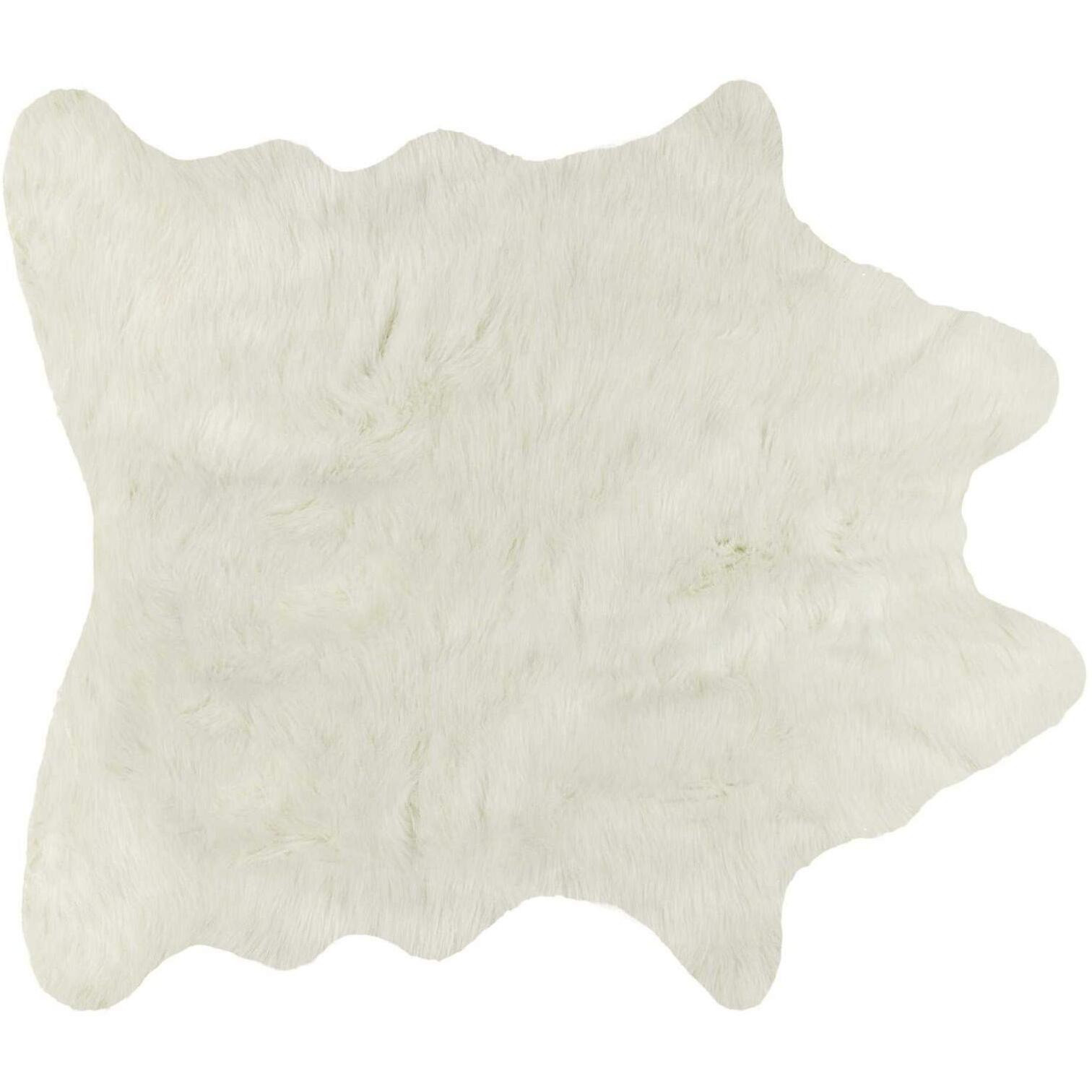 HomeRoots Decor 5.25' X 7.5' Off White Faux Hide Area Rug