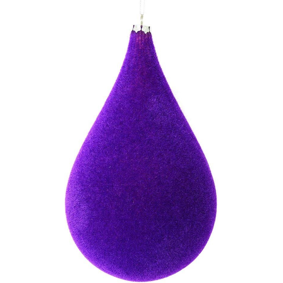 Vickerman 541890-10.5  Purple Flocked Waterdrop Christmas Tree Ornament (2 pack) (M181866)