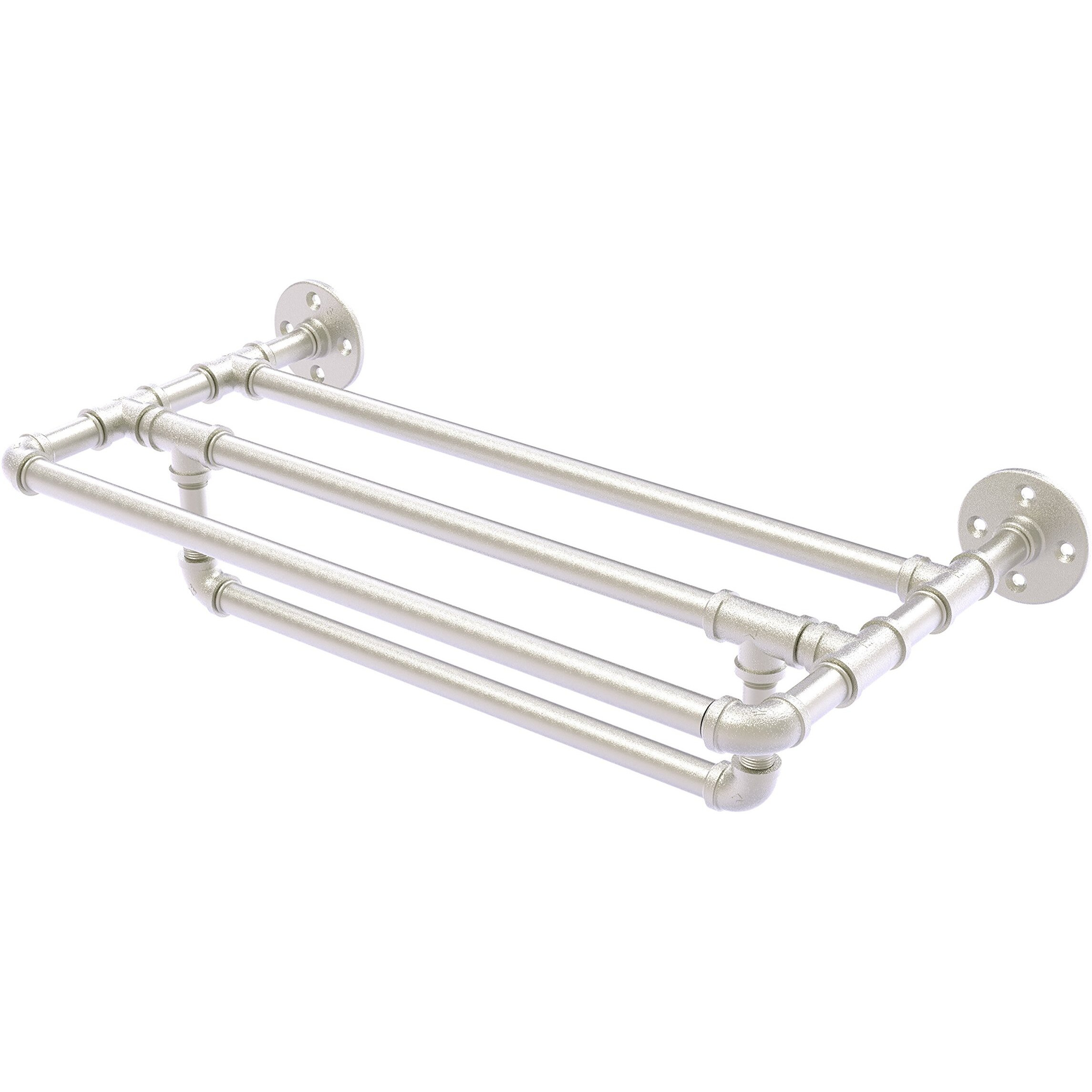 Allied Brass P-240-24-TSTB Pipeline Collection 24 Inch Wall Mounted Bar Towel Shelf, Satin Nickel