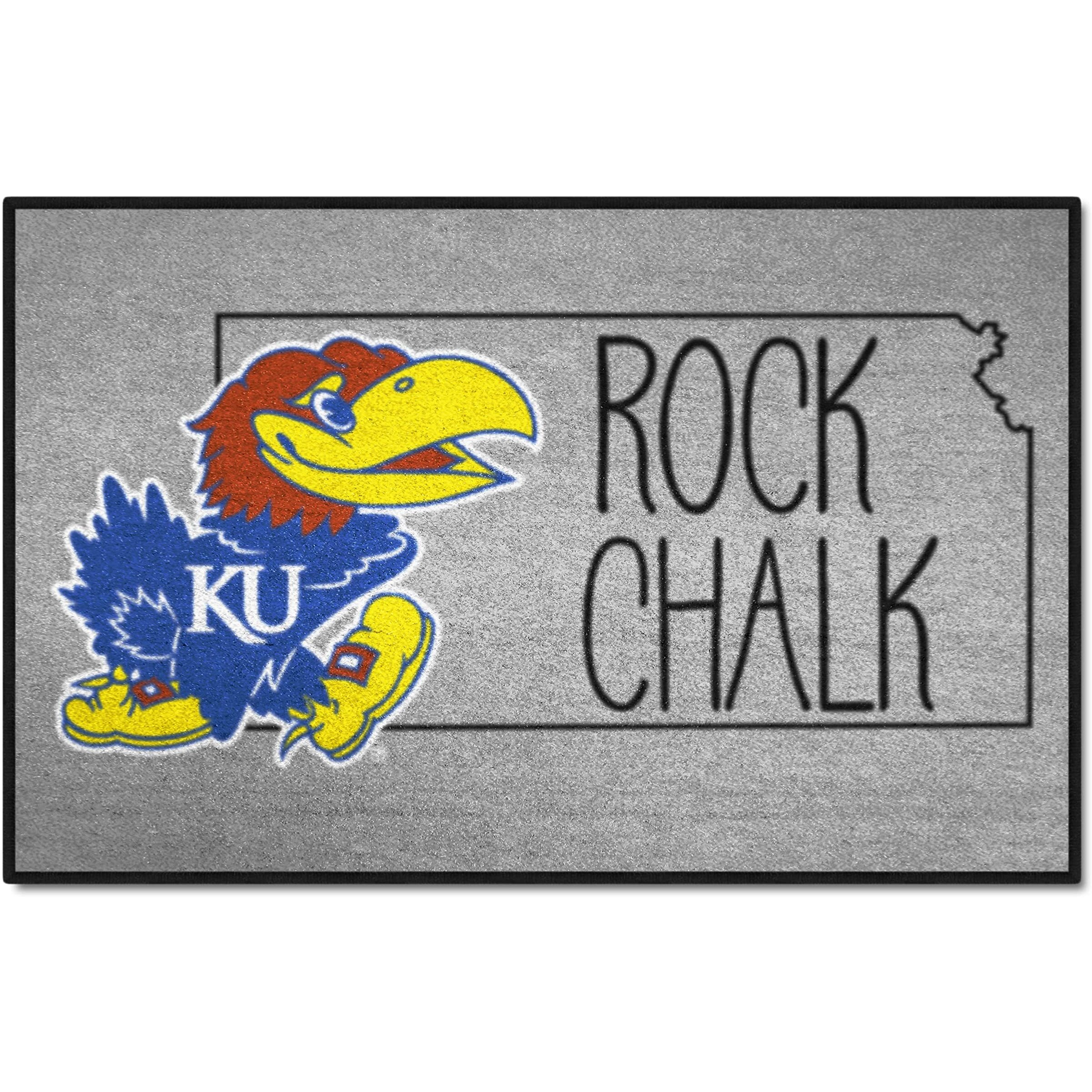 FANMATS 21127 Kansas Jayhawks Southern Style Starter Mat Accent Rug - 19in. x 30in. | Sports Fan Home Decor Rug and Tailgating Mat