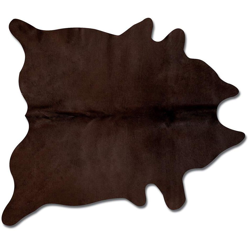 HomeRoots Cowhide, Microsuede 6' X 7' Cowhide Rug - Chocolate