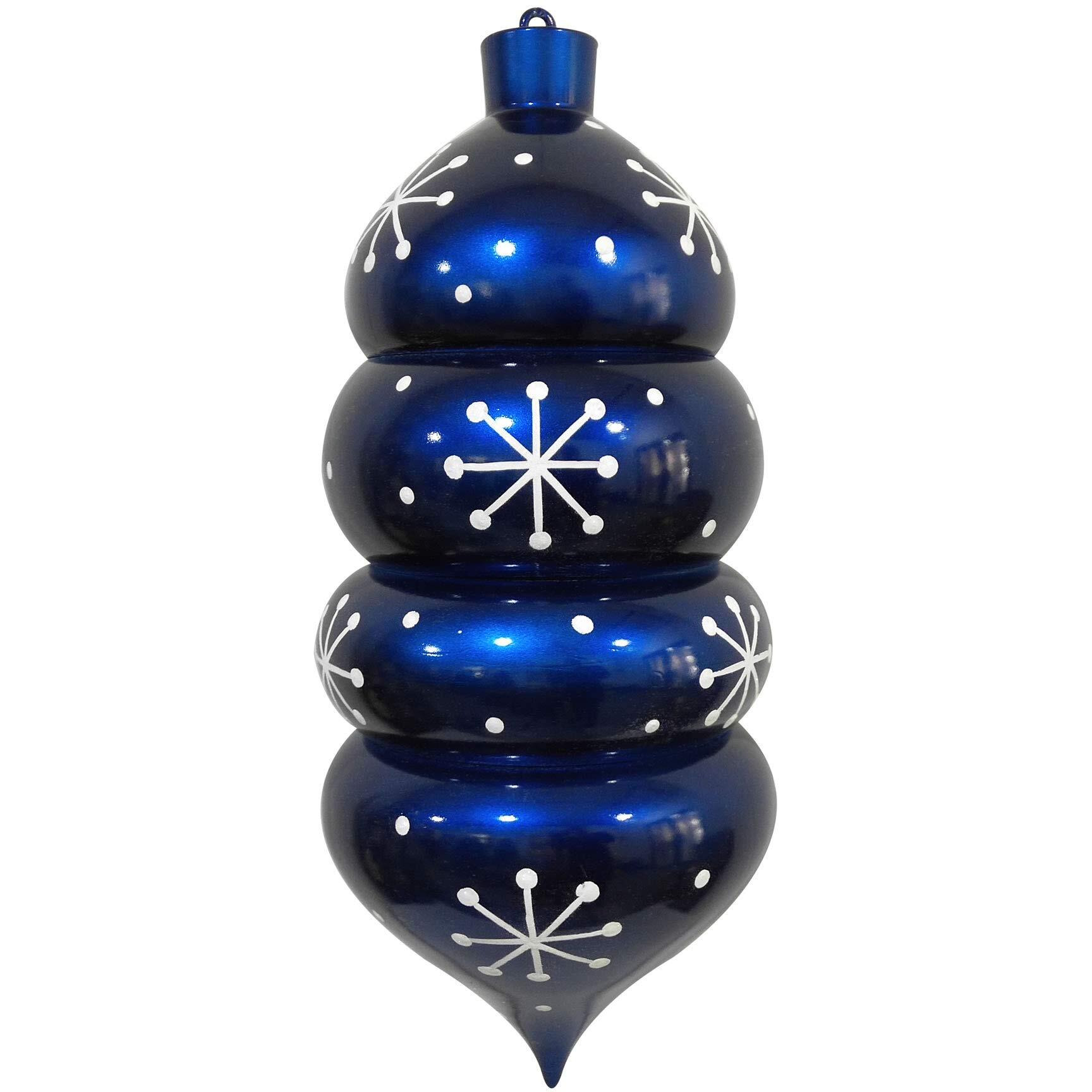 Vickerman 21.5  Blue Candy Droplet White Snowflake Christmas Ornament