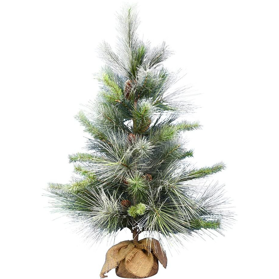 Vickerman 48  Frosted Pine Artificial Christmas Tree, Unlit - Faux Table Top Christmas Tree - Seasonal Indoor Home Decor