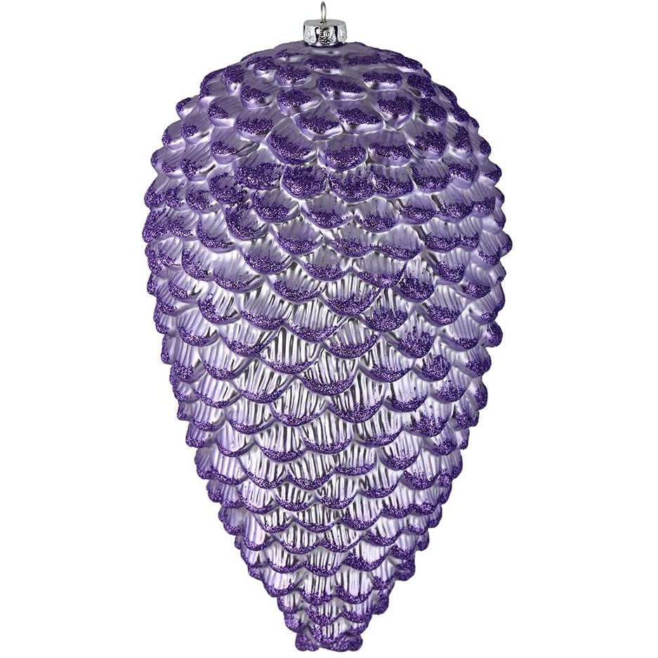 Vickerman 526736-10  Lavender Matte Glitter Pine Cone Christmas Tree Ornament (2 pack) (N187386D)