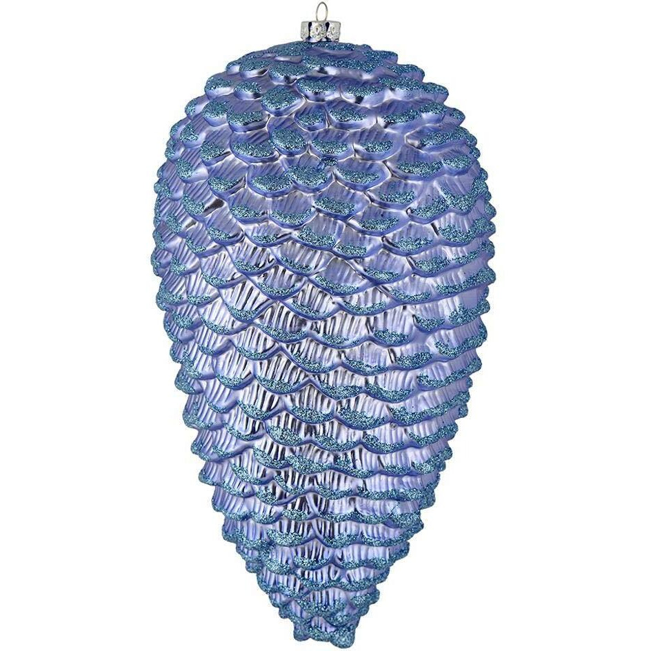 Vickerman 526484-10  Periwinkle Matte Glitter Pine Cone Christmas Tree Ornament (2 pack) (N187329D)