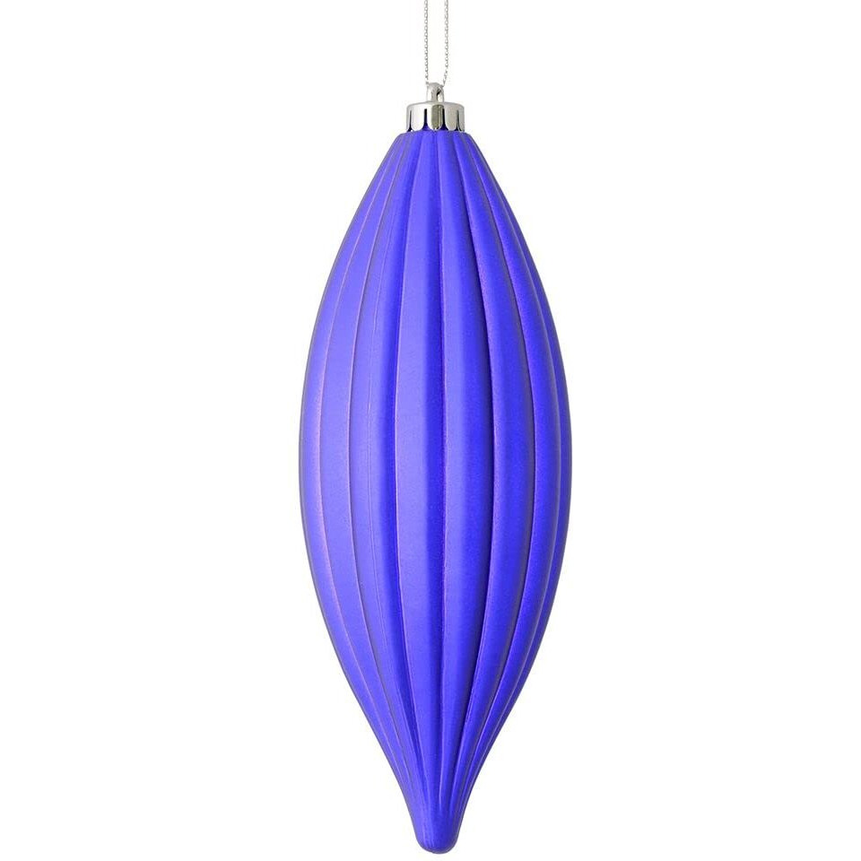 Vickerman 544020-8  Purple Matte Line Finial Christmas Tree Ornament (4 pack) (M183266M)