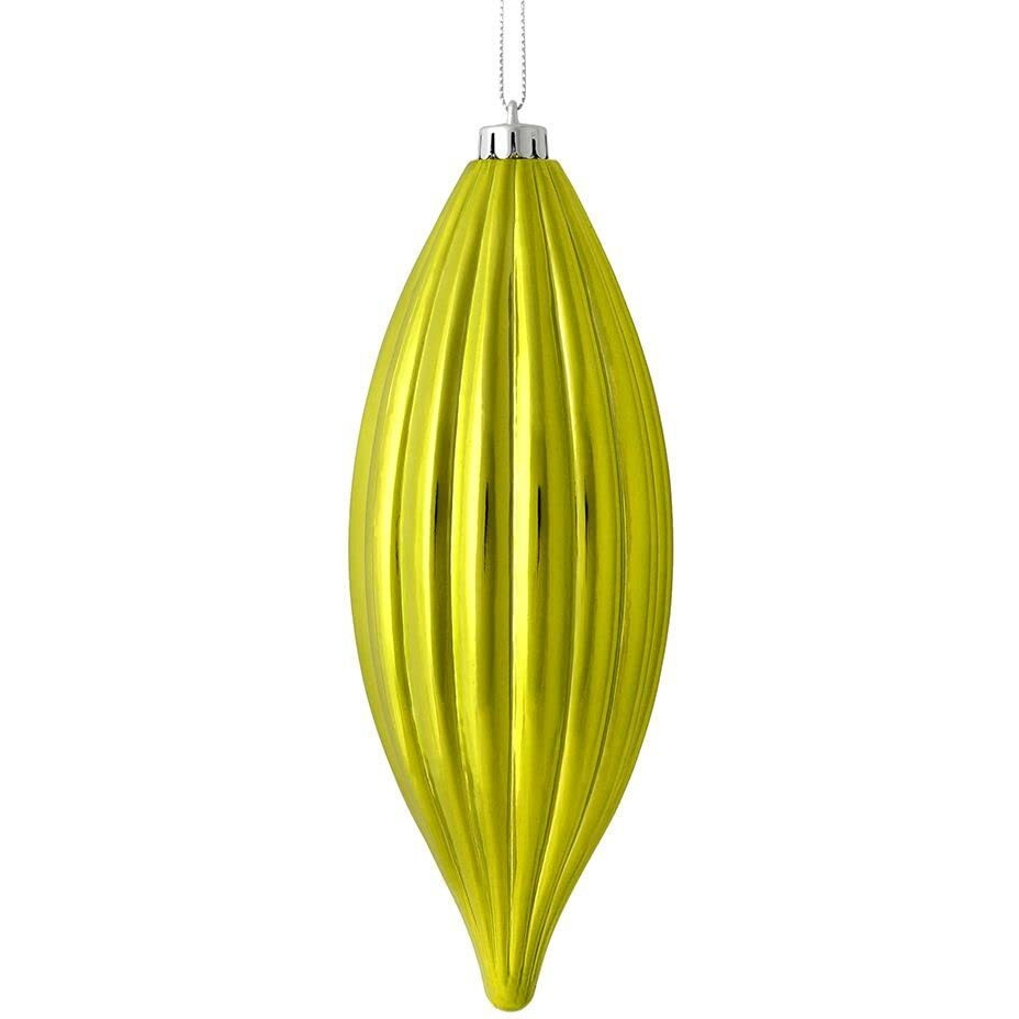 Vickerman 544099-8  Lime Shiny Line Finial Christmas Tree Ornament (4 pack) (M183273S)