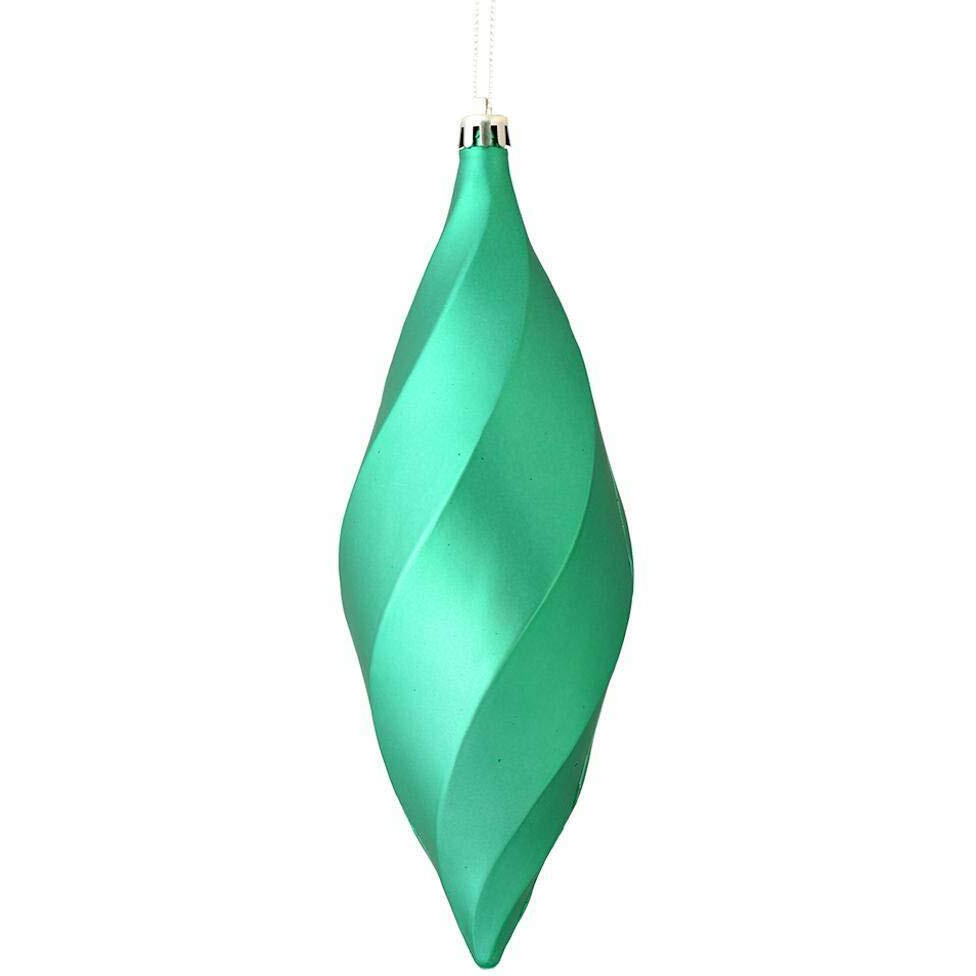 Vickerman 543122-8  Seafoam Green Matte Swirl Finial Christmas Tree Ornament (6 pack) (M183144M)