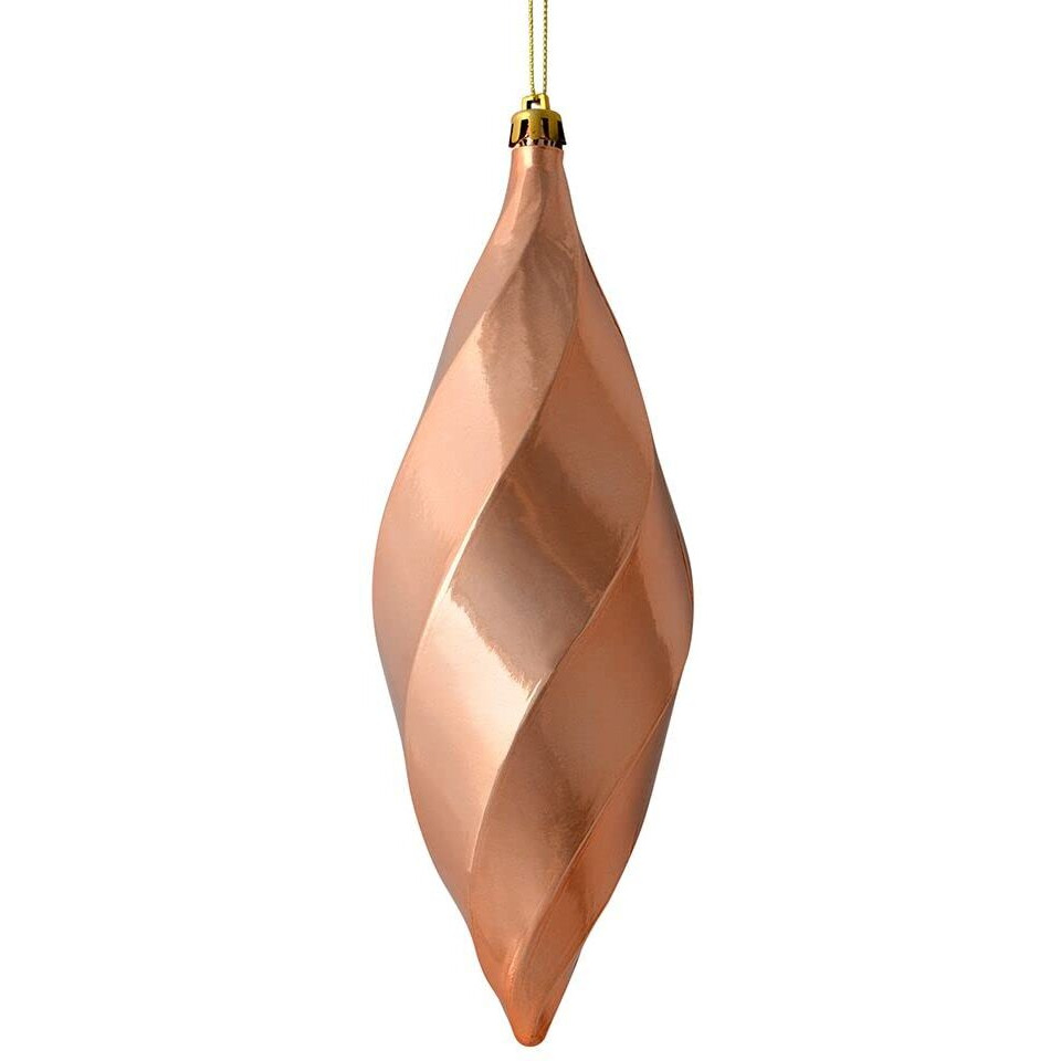 Vickerman 543191-8  Rose Gold Shiny Swirl Finial Christmas Tree Ornament (6 pack) (M183158S)6