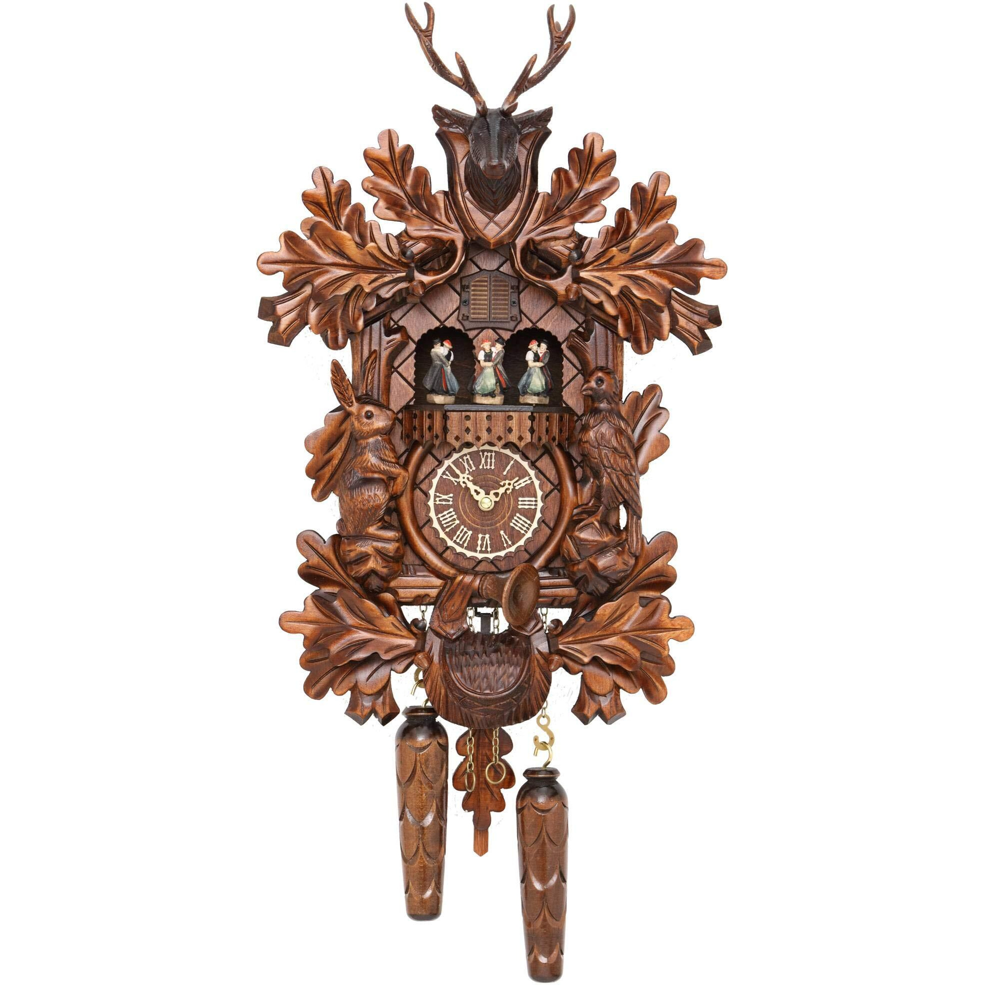 Hermle Schwarzwald Wood 17 1/2  H Cuckoo Wall Clock