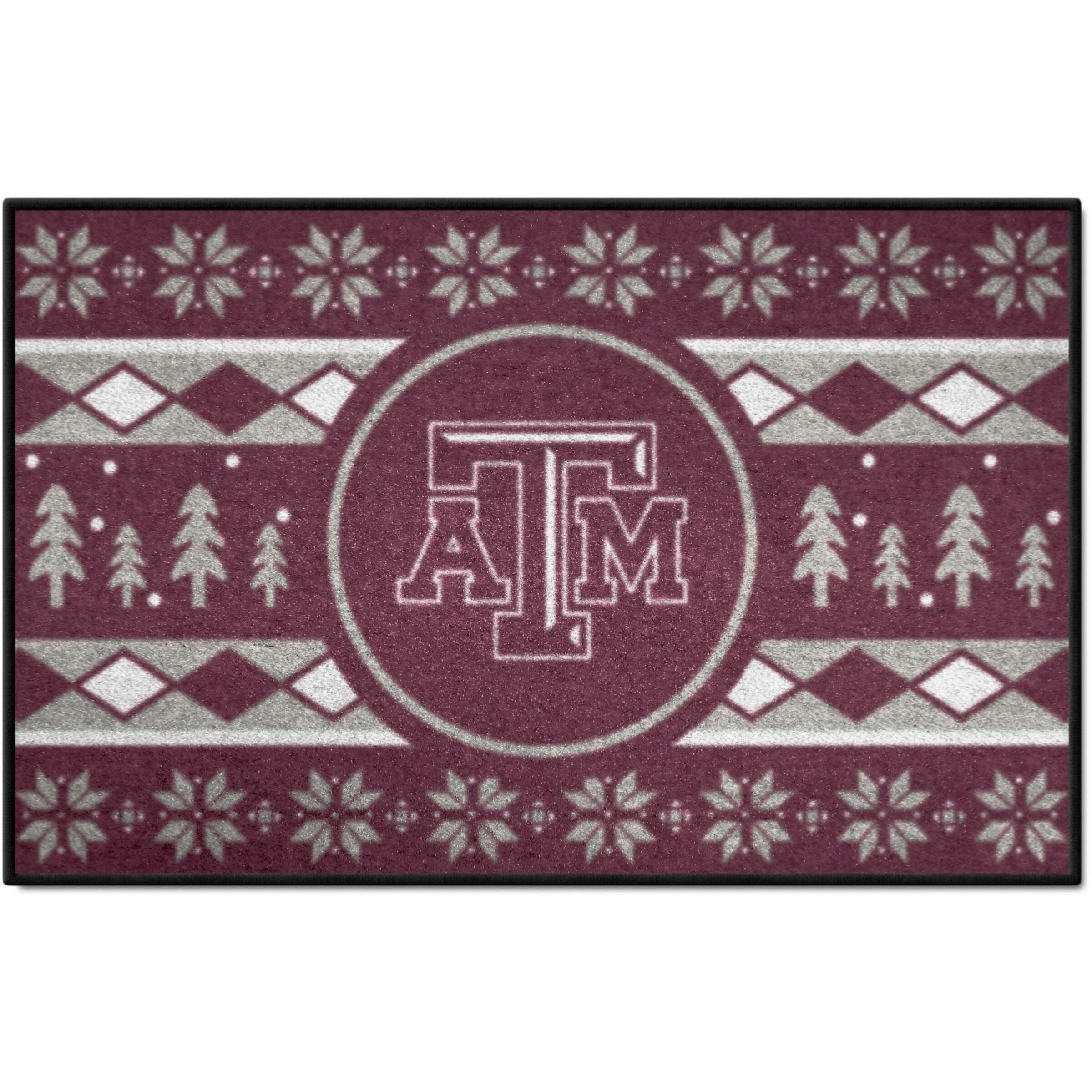 FANMATS 25821 NCAA - Texas A&M Aggies Holiday Sweater Starter Mat Accent Rug - 19in. x 30in. | Sports Fan Home Decor Rug and Tailgating Mat