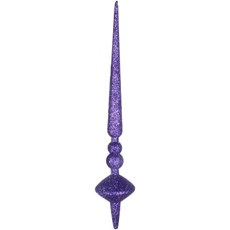 Vickerman 538487-12  Purple Glitter Cupola Finial Christmas Tree Ornament (3 pack) (M183366G)