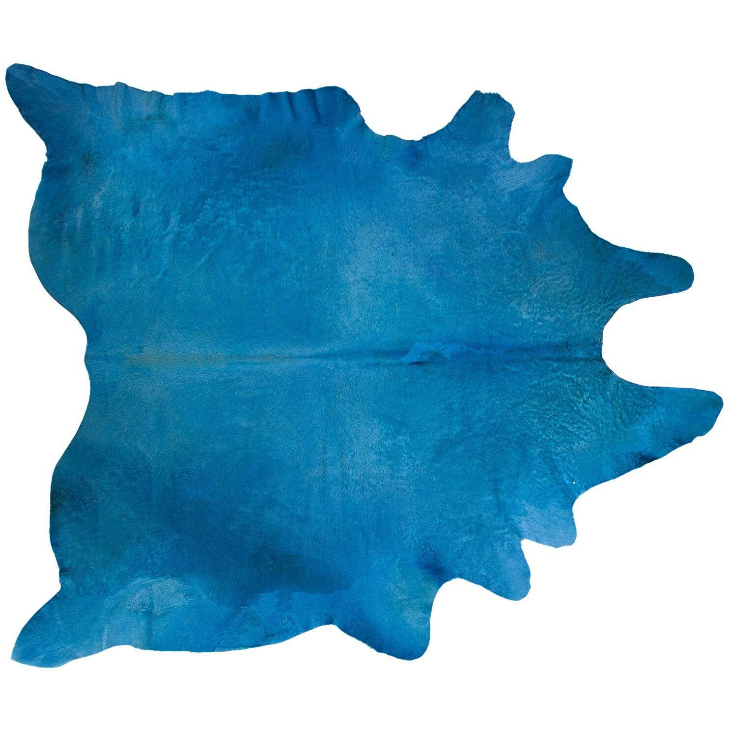 HomeRoots Cowhide, Microsuede 72  x 84  Sky Blue, Cowhide - Rug