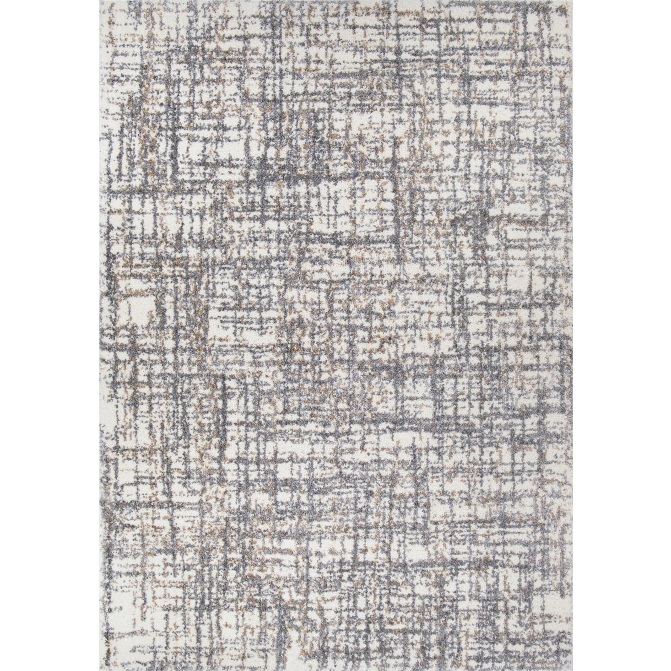 Cross Thatch Plush Rectangle Rug - 5'3  x 7'6  White, Abstract, Durable, Stain-Resistant, Easy Clean, Soft and Cozy Area Rug for Living Room, Dining Room, Bedroom, and Indoor Home Decor