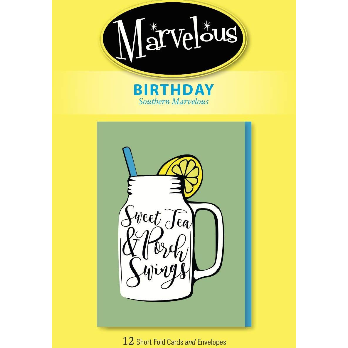 Marvelous Cards Birthday Greeting Cards Featuring Allison Matherne, 12 Greeting Cards, 1 Design, 6 5/8  x 4 3/4