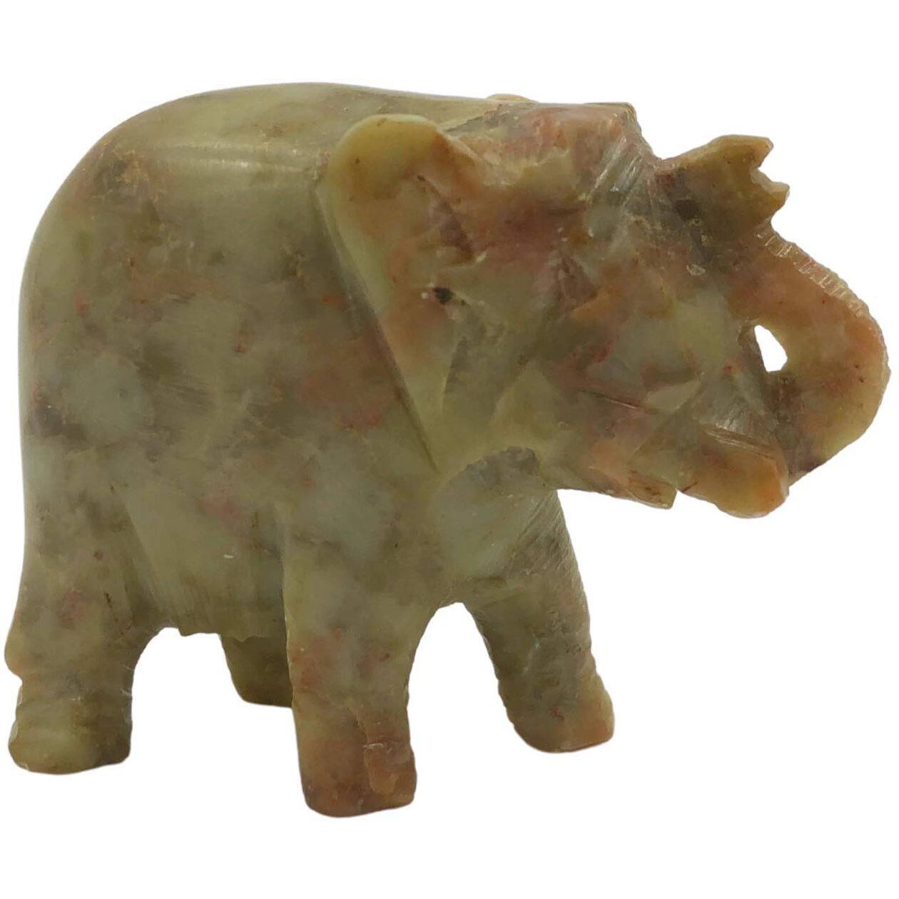 Soapstone Elephant Small Figure Ornament 2  Tall