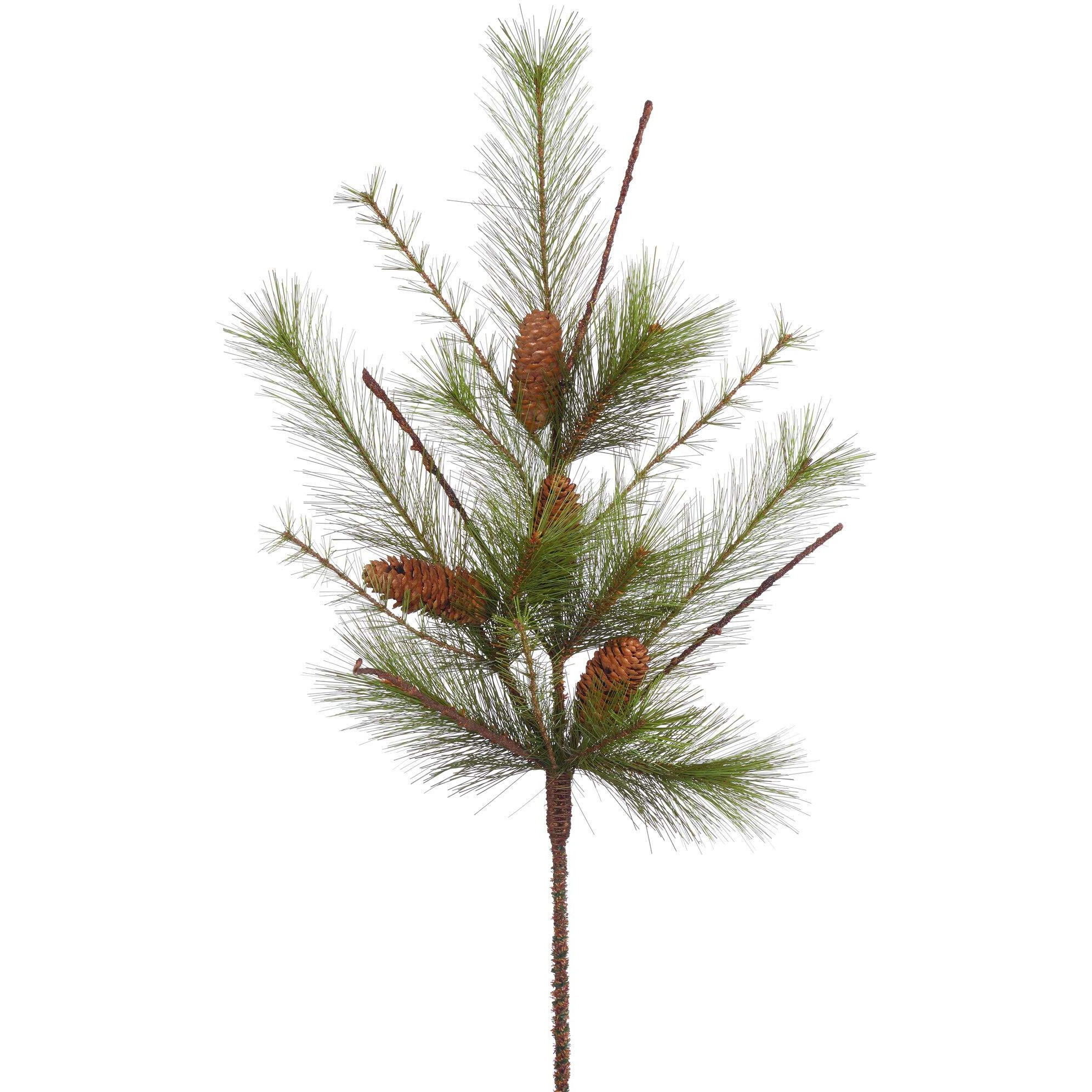 Vickerman 30  Mix Mountain Pine Artificial Christmas Spray - Includes 2 Sprays per Pack - Cones and 14 Harde Needle Tips - Holiday Decor - Festive Christmas Home Decor