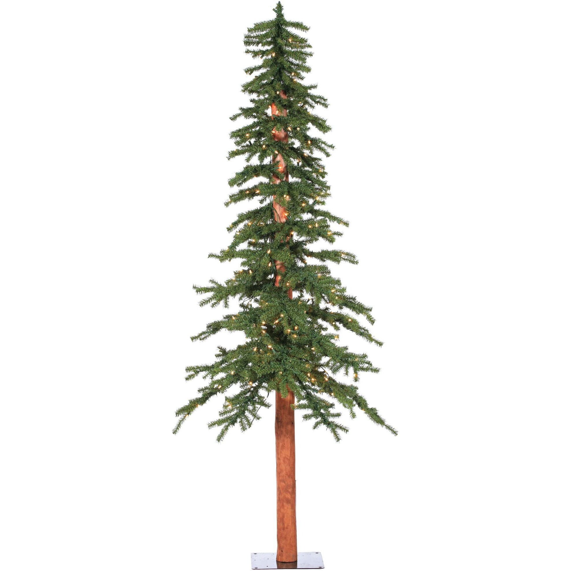 Vickerman 9' Natural Alpine Artificial Christmas Tree, Warm White LED Lights - Faux Christmas Tree - Seasonal Indoor Home Decor