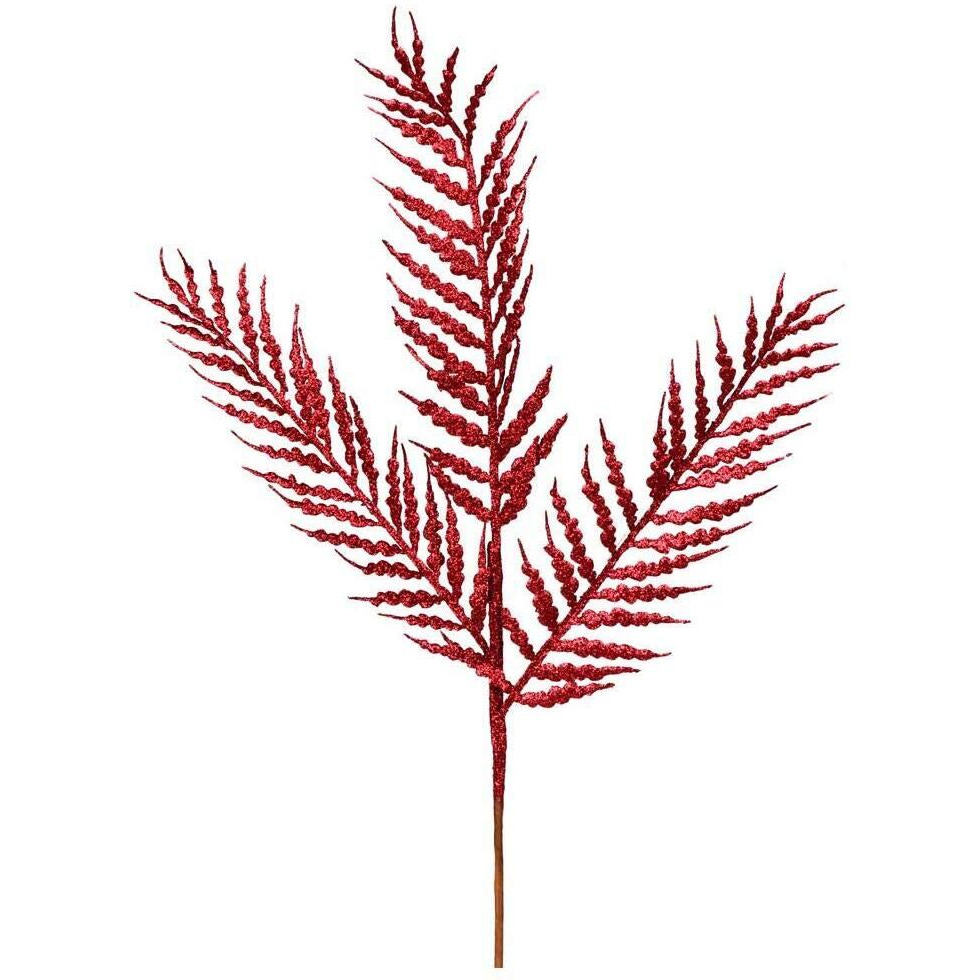 Vickerman 636053-21  Burgundy Glitter Fern Spray (12 pack) (L193005)