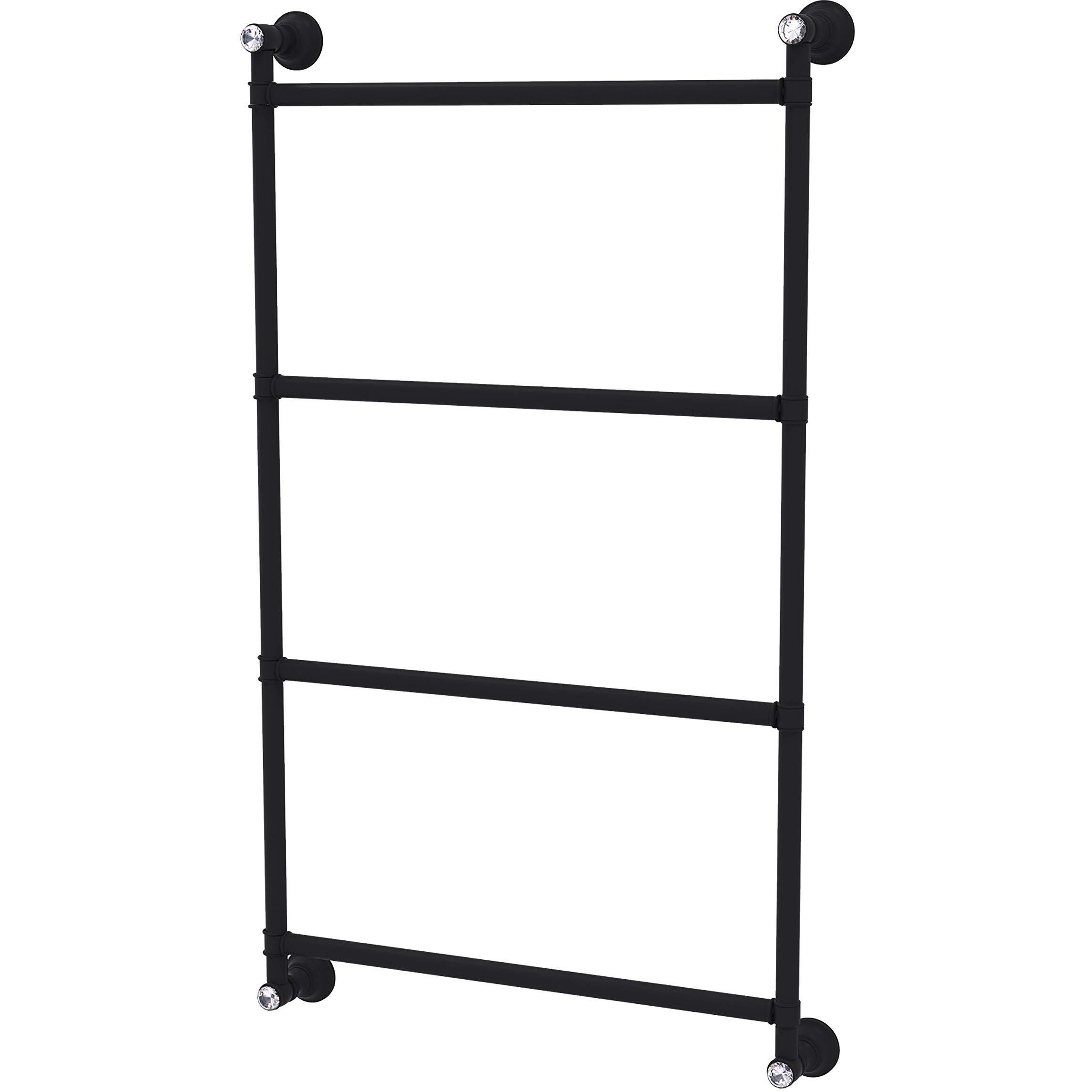 Allied Brass CC-28-18 Carolina Crystal Collection 4 Tier 18 Inch Ladder Towel Bar, Matte Black