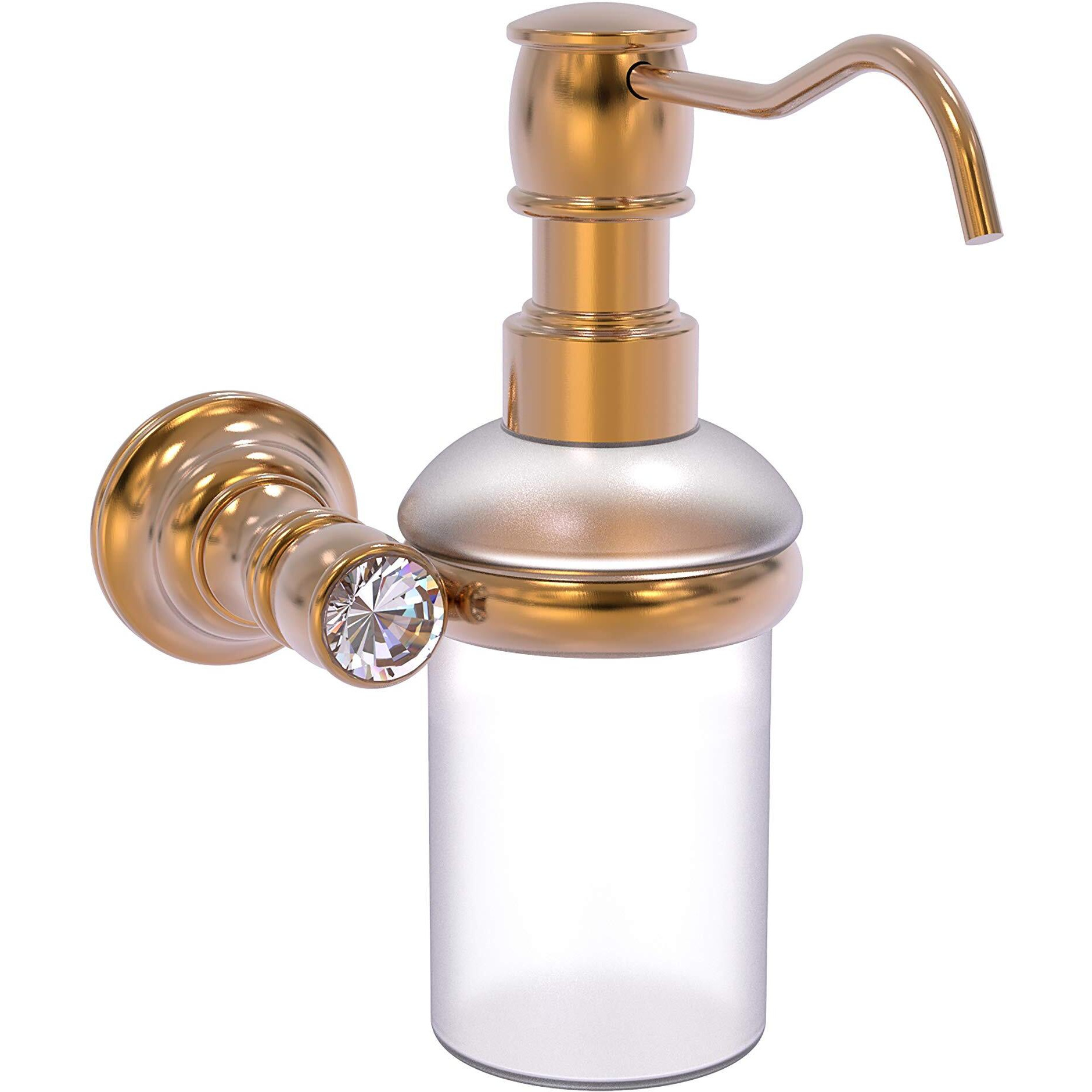 Allied Brass Carolina Crystal Collection Wall Mounted Soap Dispenser, Brushed Bronze