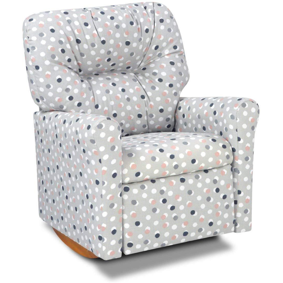 Dozydotes Contemporary Free Dots French Grey Kids Rocker Recliner Chair