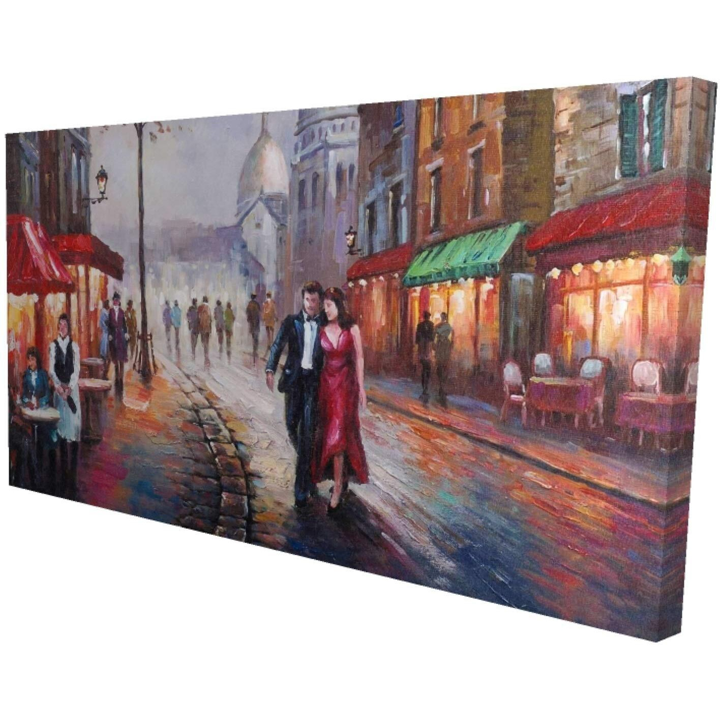 Begin Dressed UP Couple ON The Street - Print on Canvas Edition