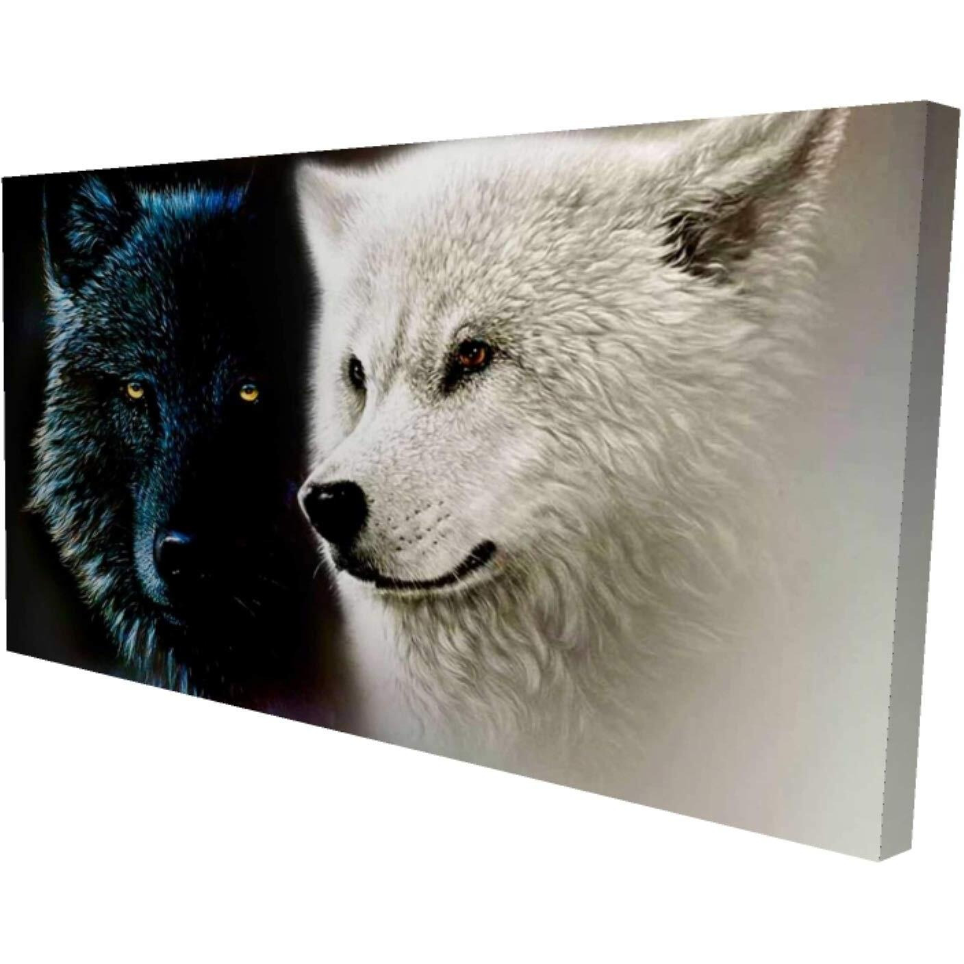 Begin Ying & Yang Wolves - Print on Canvas Edition