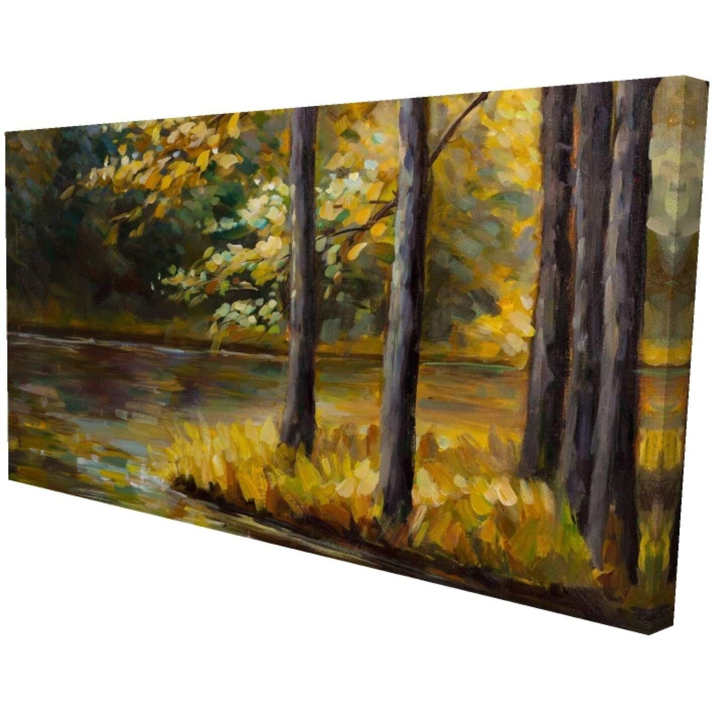 Begin Fall Landscape by The Water - Print on Canvas Edition