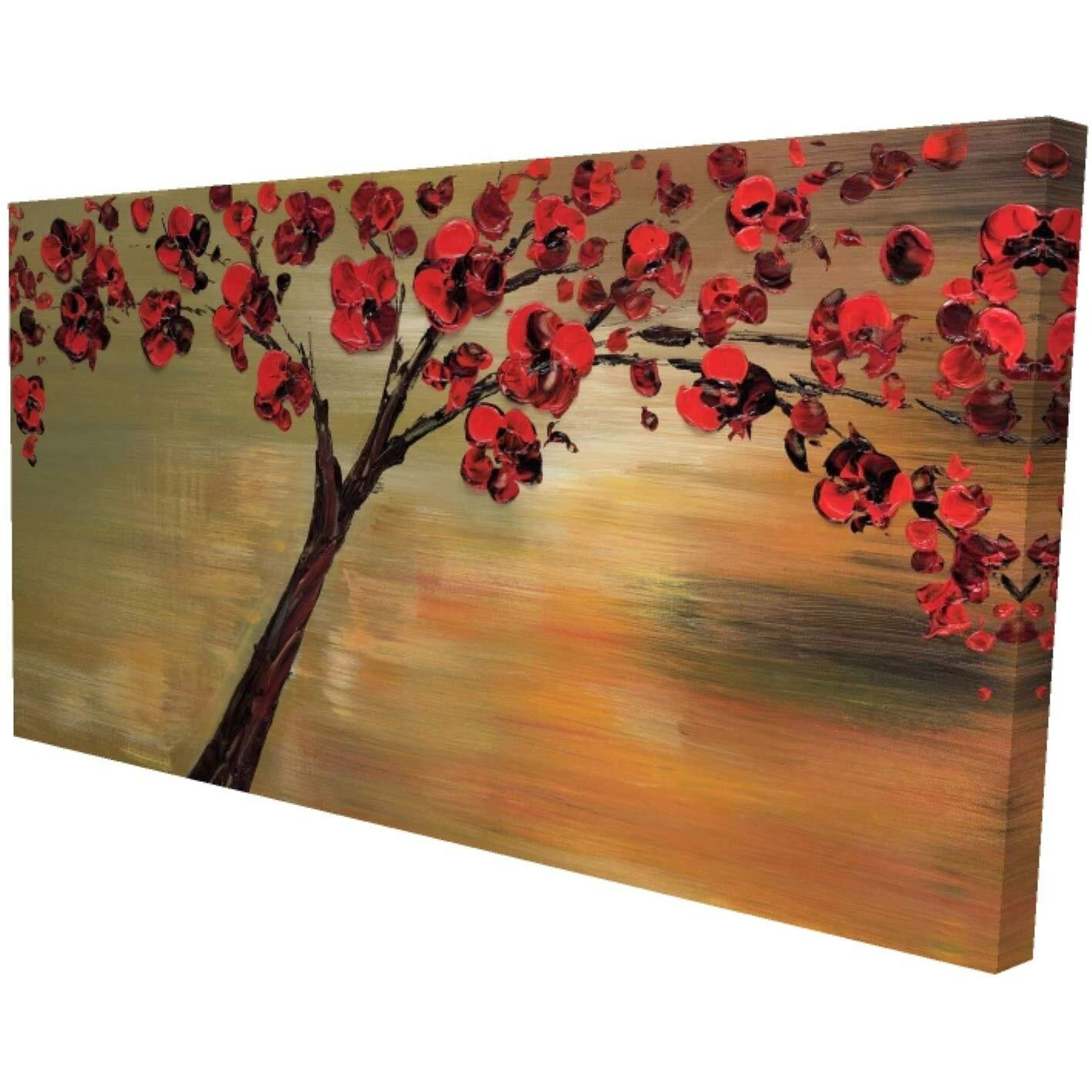 Begin RED Flowers Tree - Print on Canvas Edition