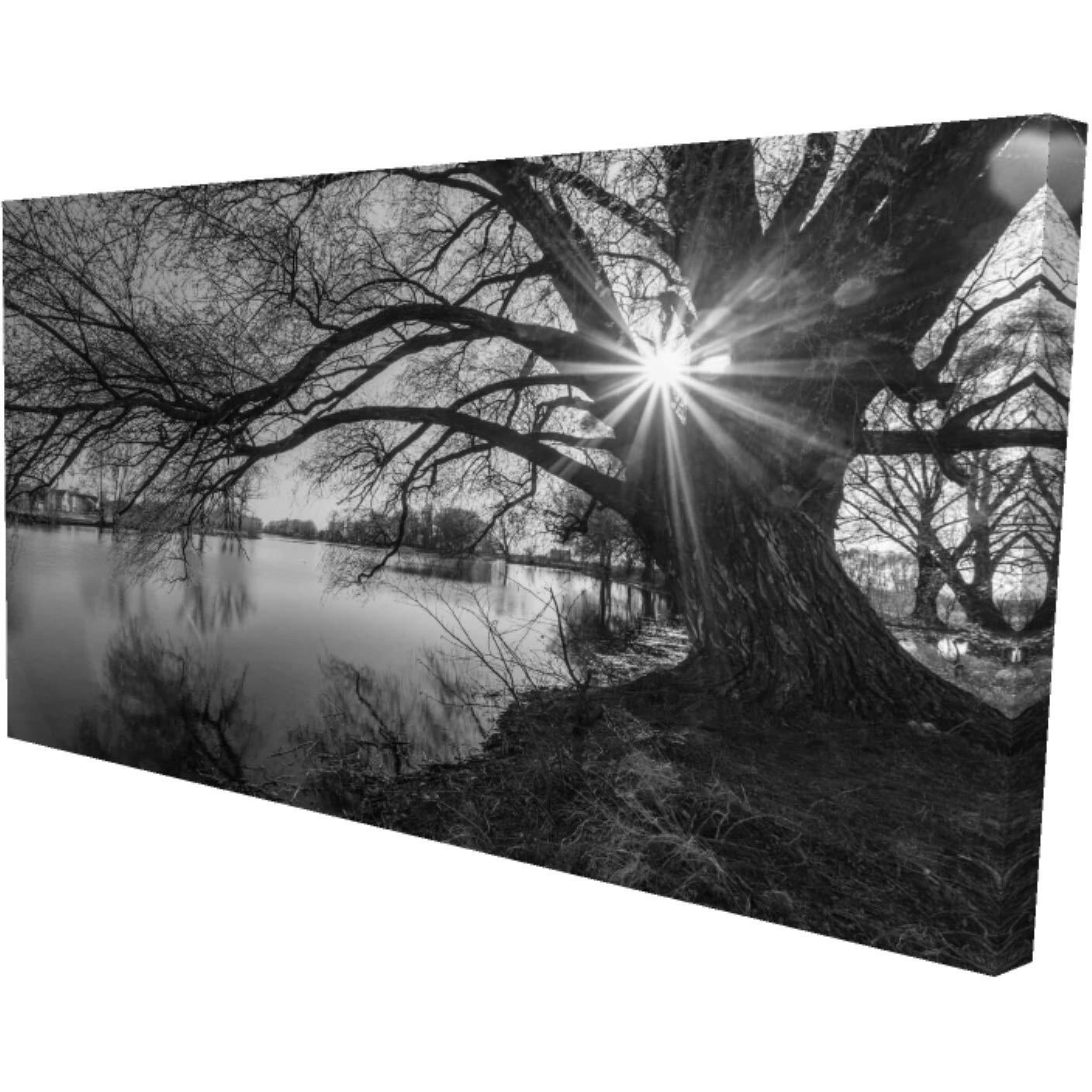 Begin Black & White Lake - Print on Canvas Edition