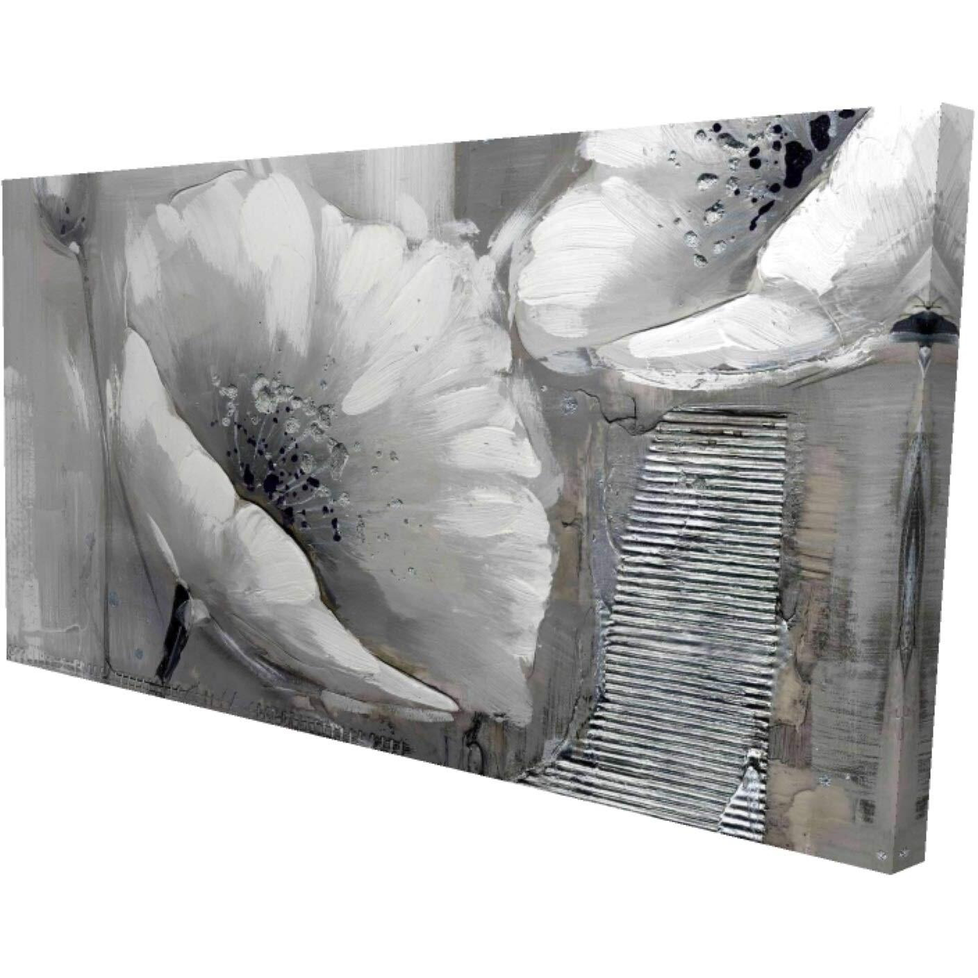 Begin Industrial Monochrome Flowers - Print on Canvas Edition