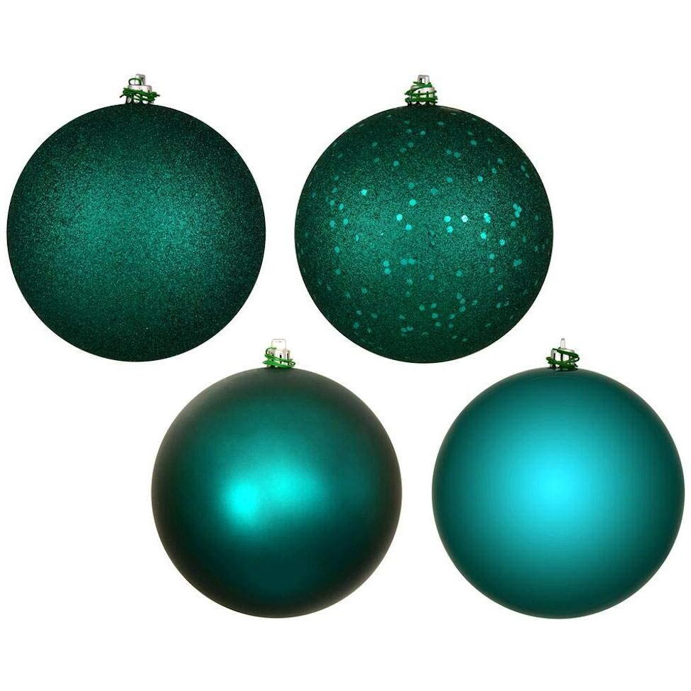 Vickerman 661994-4  Dark Teal 4 Finish Ball Christmas Christmas Tree Ornament (12 Pack) (N591041A)