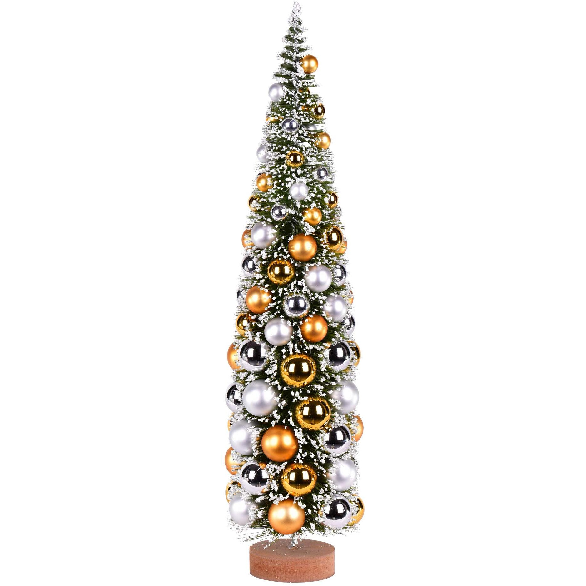 Vickerman 24  Vintage Tabletop Frosted Green Artificial Christmas Tree, Silver and Gold Ornament - Faux Christmas Tree - Seasonal Indoor Home Decor