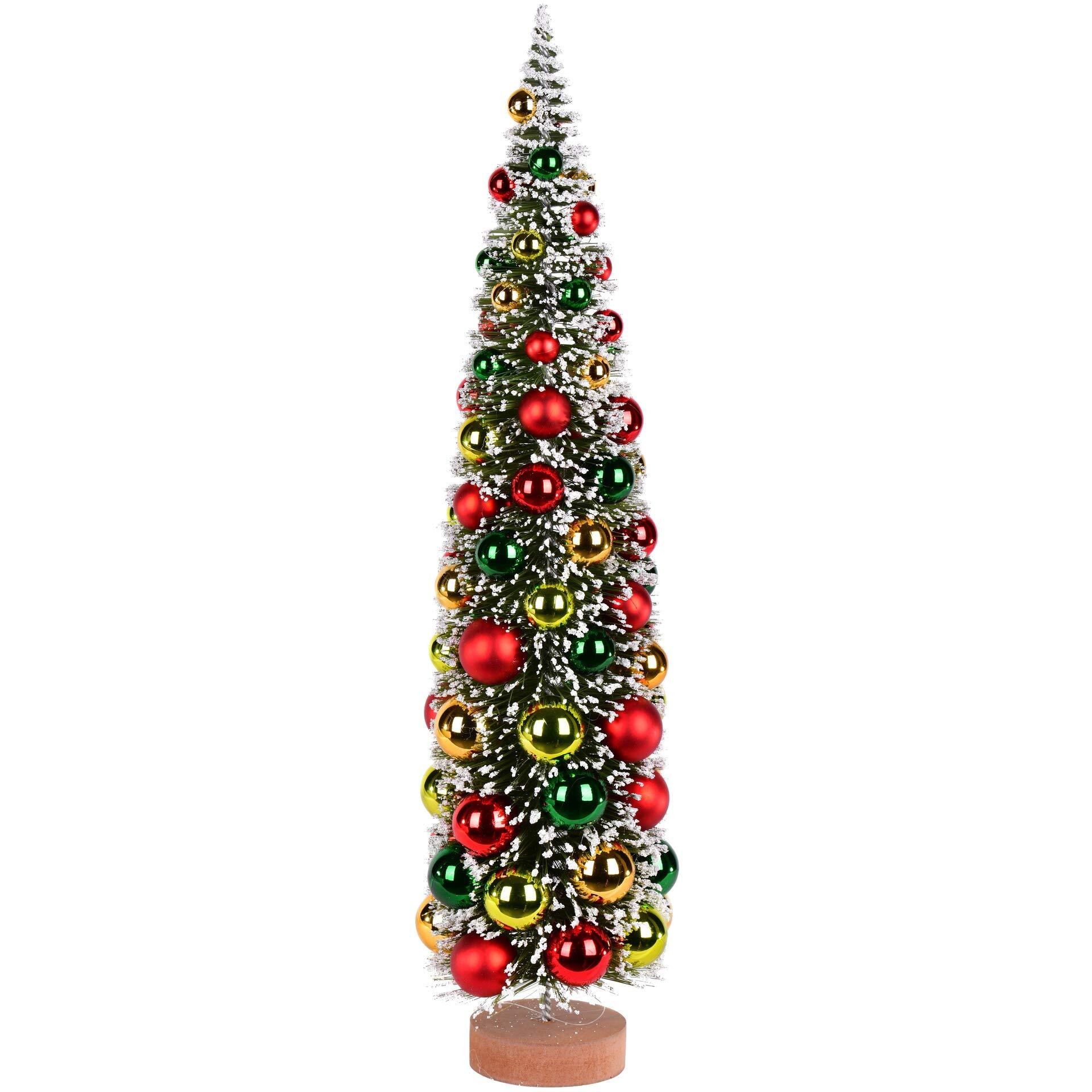 Vickerman 24  Vintage Tabletop Frosted Green Artificial Christmas Tree, Red, Frosted Green, Gold Ornament - Faux Christmas Tree - Seasonal Indoor Home Decor