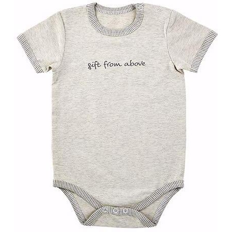 Stephan Baby 137174 Gift from Above Baby Snapshirt Cream & Grey - 0-3 MonthsPack of 2