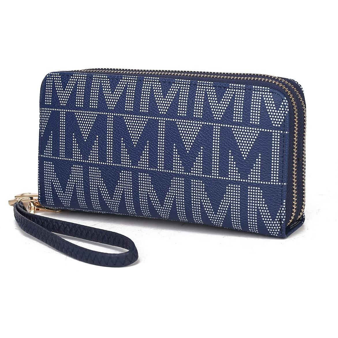 MKF Collection by Mia K. MKF-BM3370NV Danielle Milan M Signature Wallet Wristlet, Navy