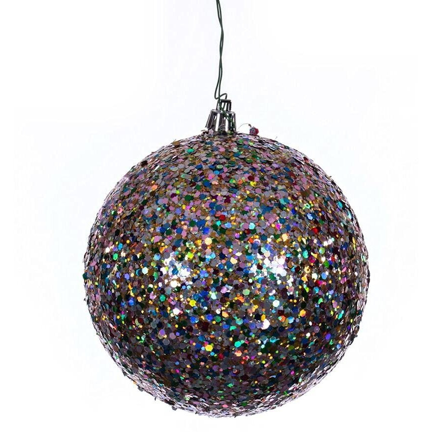 Vickerman 674161-6  Multi-Color Sequin-Glitter Ball Christmas Tree Ornament (4 Pack) (N591599DQ)