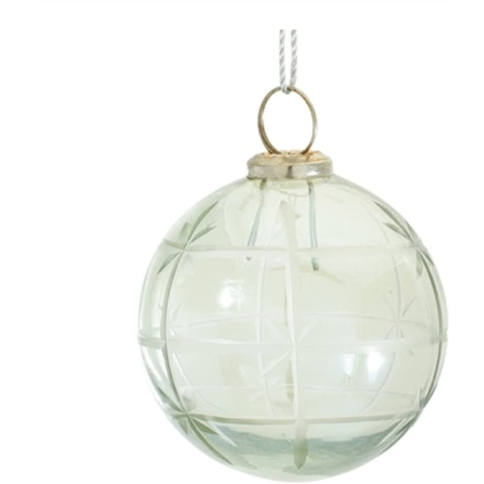 Melrose International Etched Glass Ball Ornament (Set of 6)