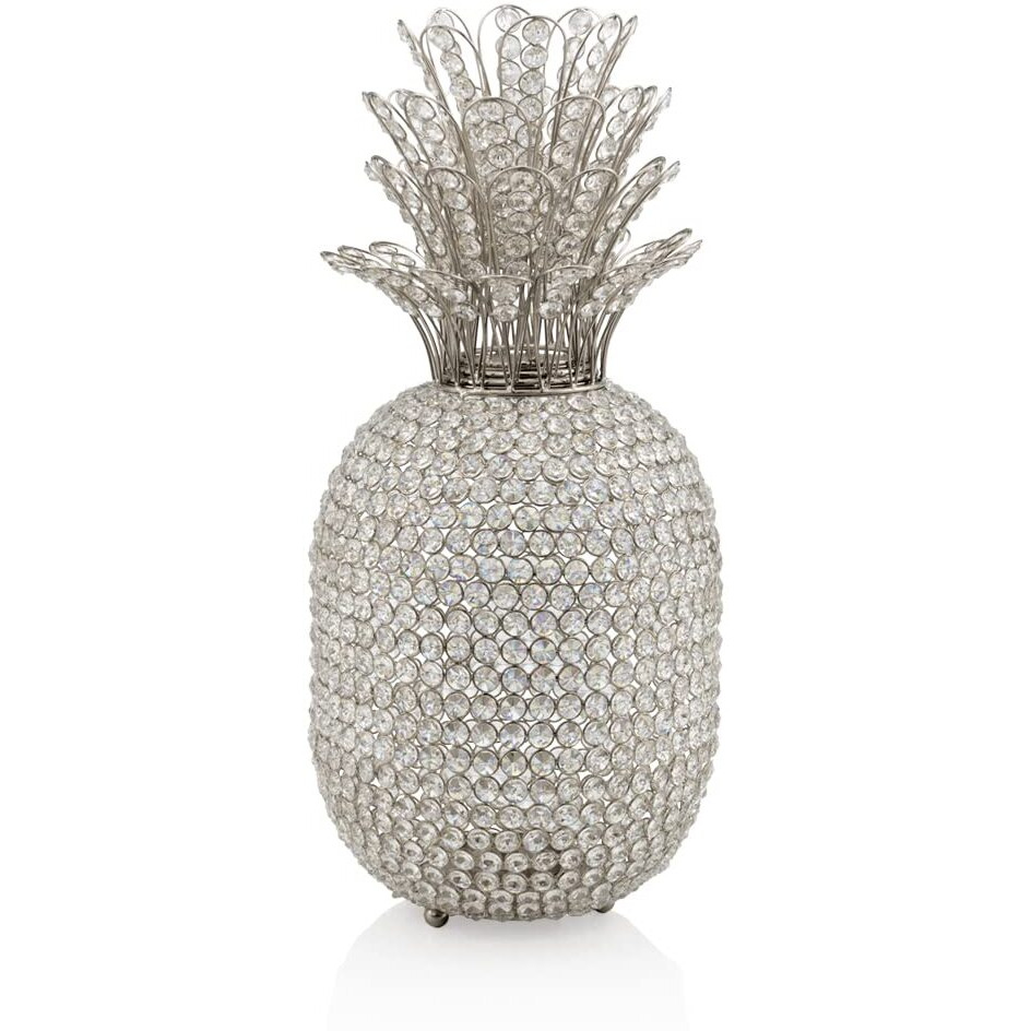 Modern Day Accents 5754 Pina XL Cristal Silver Pineapple, Home Decor, Kitchen Decor, Entryway Decor, Pineapple Decor, Pineapple Gifts, Kitchen Decor for Counter, Room Decor, Home Decor Kitchen, 15  H